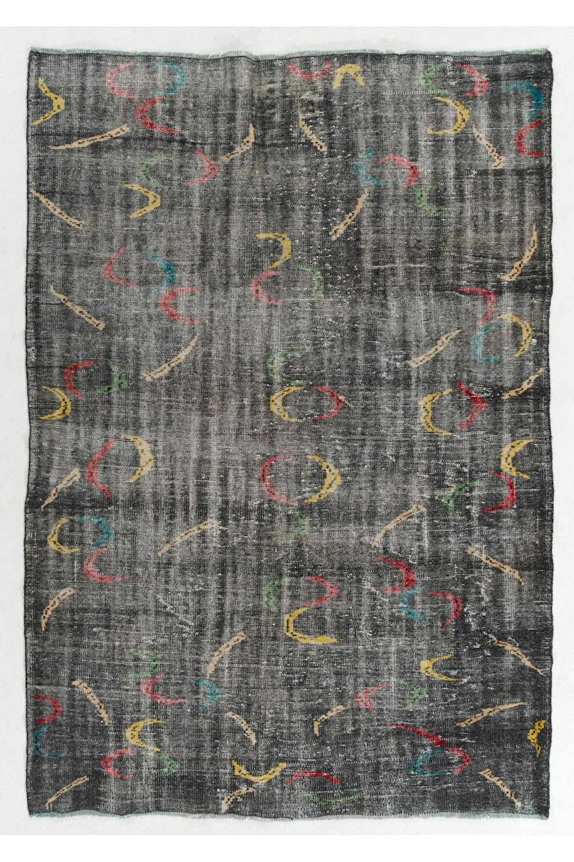 183x252 cm Eski El Dokuma Türk Zeki Müren Halısı, El Düğümlü Alan Halısı