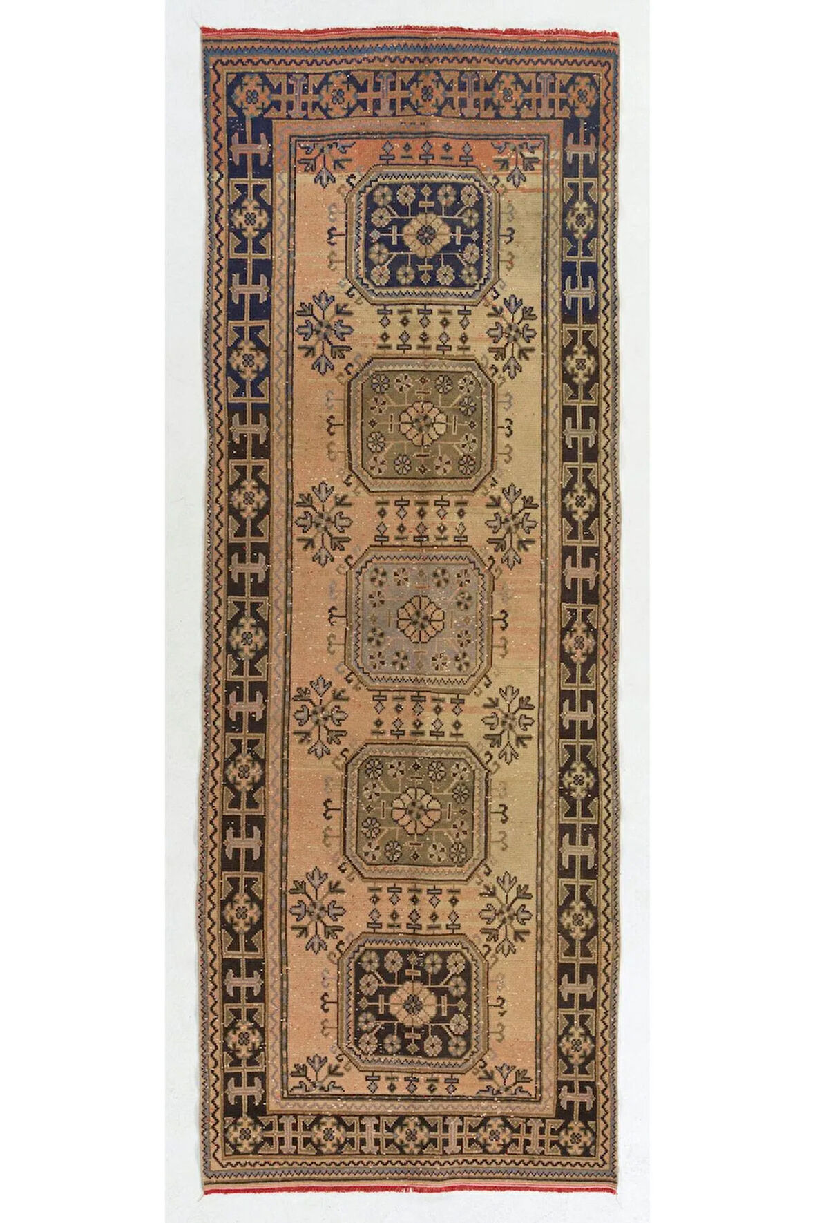 125x352 cm Koridor dekoru için el yapımı Halı, Eski Geleneksel Yolluk Halı