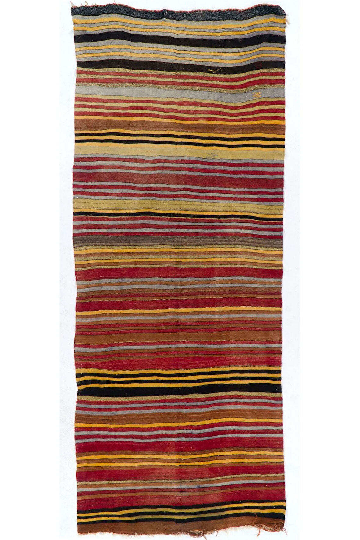140x340 cm El Yapımı Eski Yolluk Kilim (Düz Dokuma), %100 Yün El Dokuma Halı