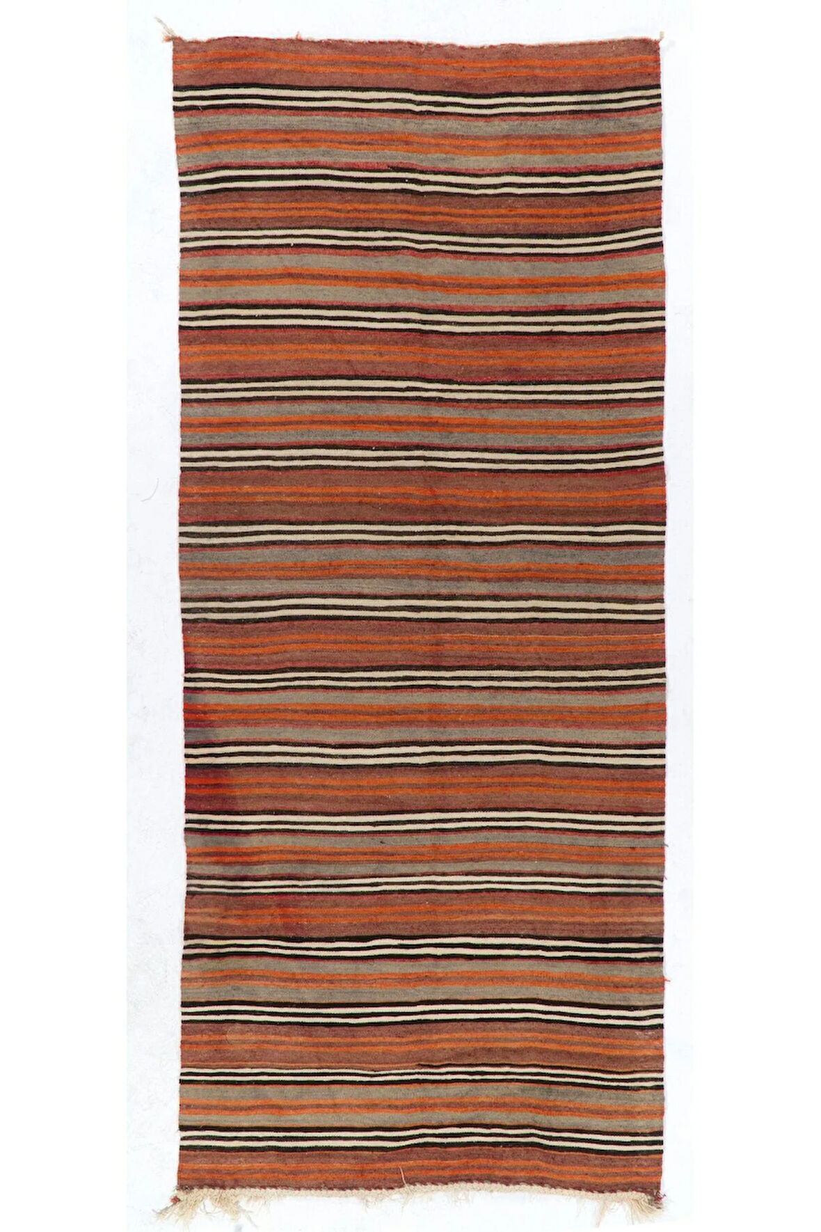 143x327 cm El dokuması Eski Türk Kilimi (Düz dokuma), Tamamen Yün Halı