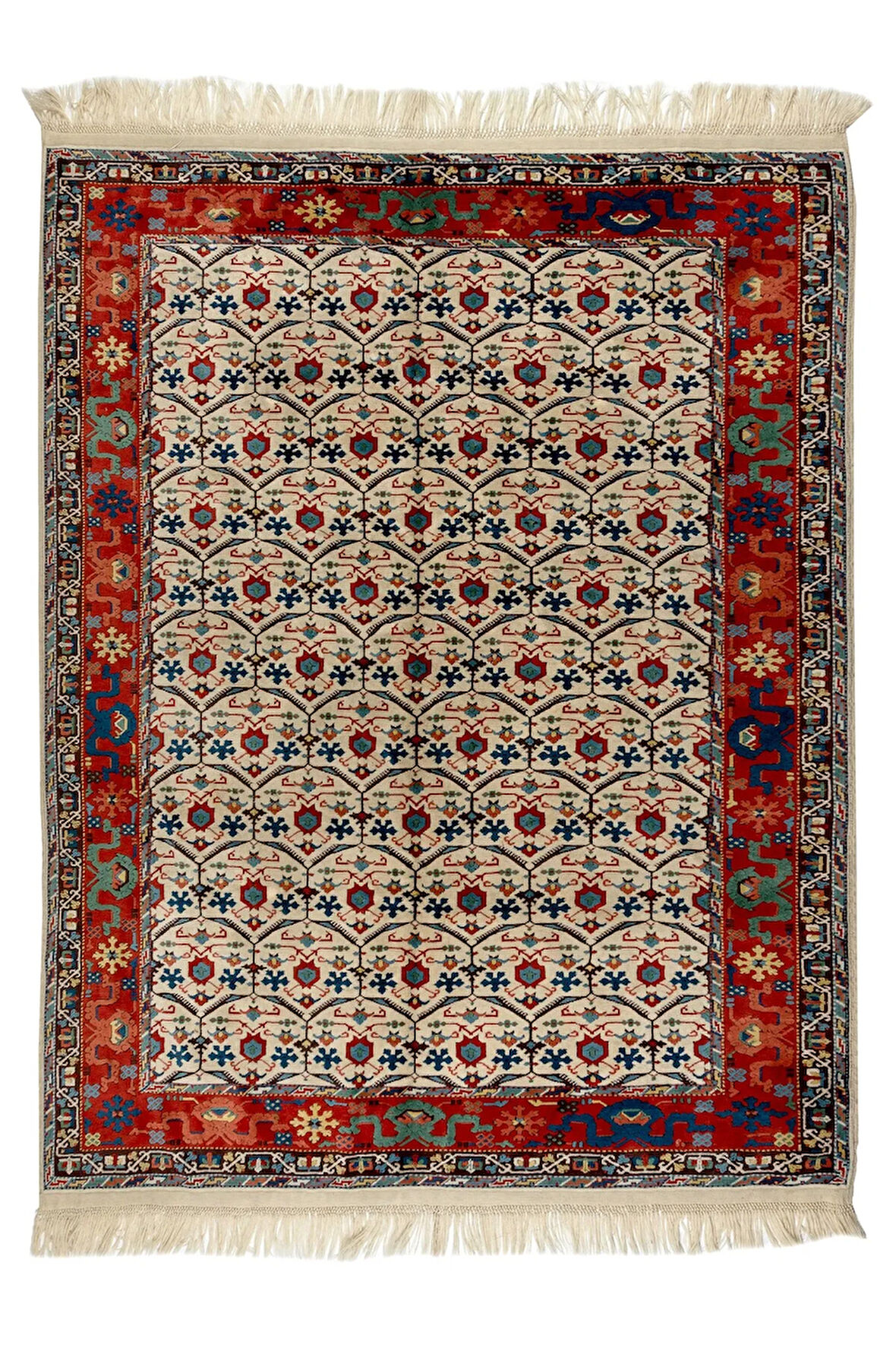 212x273 cm Yeni El Yapımı Halısı, %100 Doğal Boyalı Yün, Oturma Odası Halısı