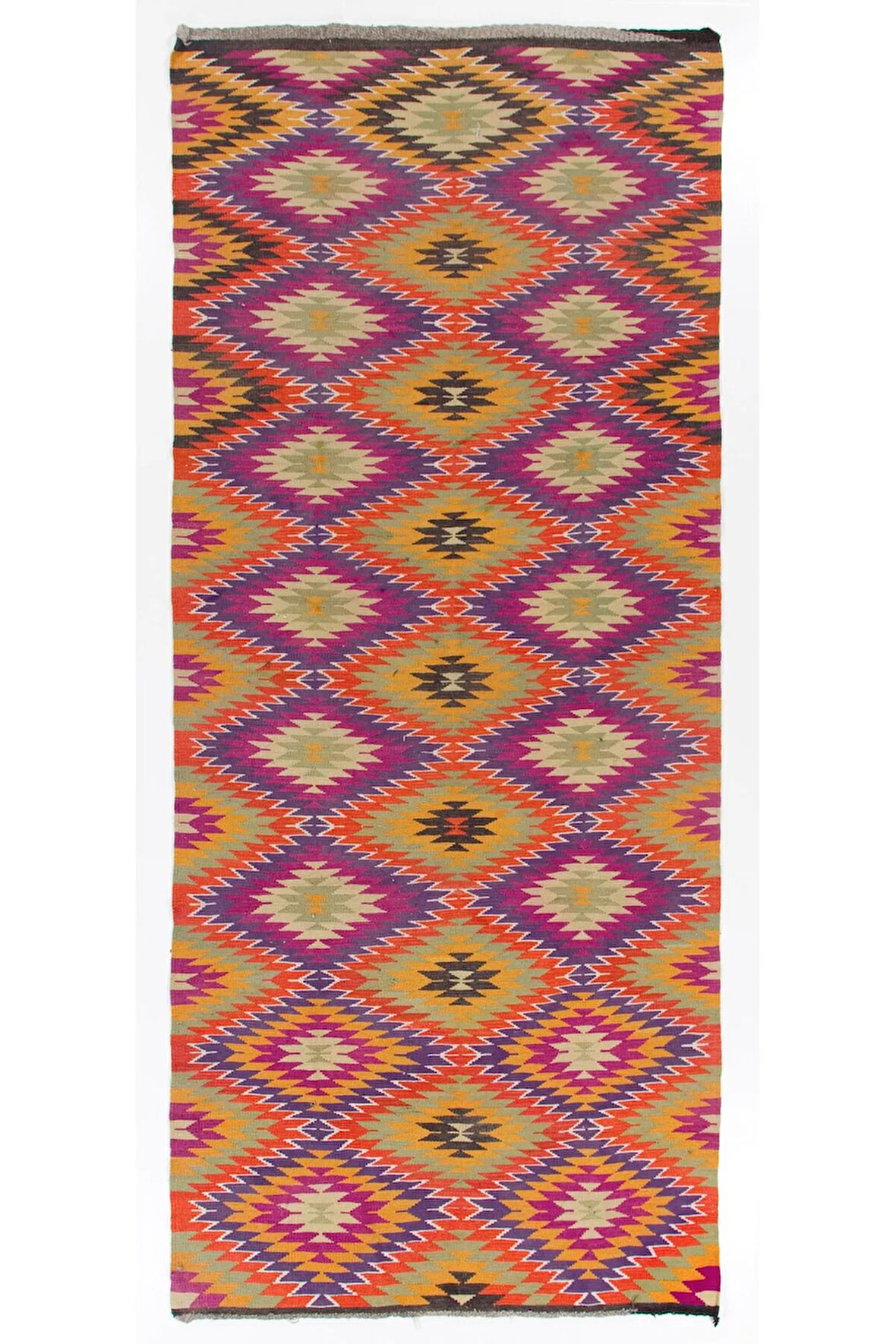 164x363 cm Göz kamaştırıcı Eski El Yapımı Kilim, Düz Dokuma Kilim