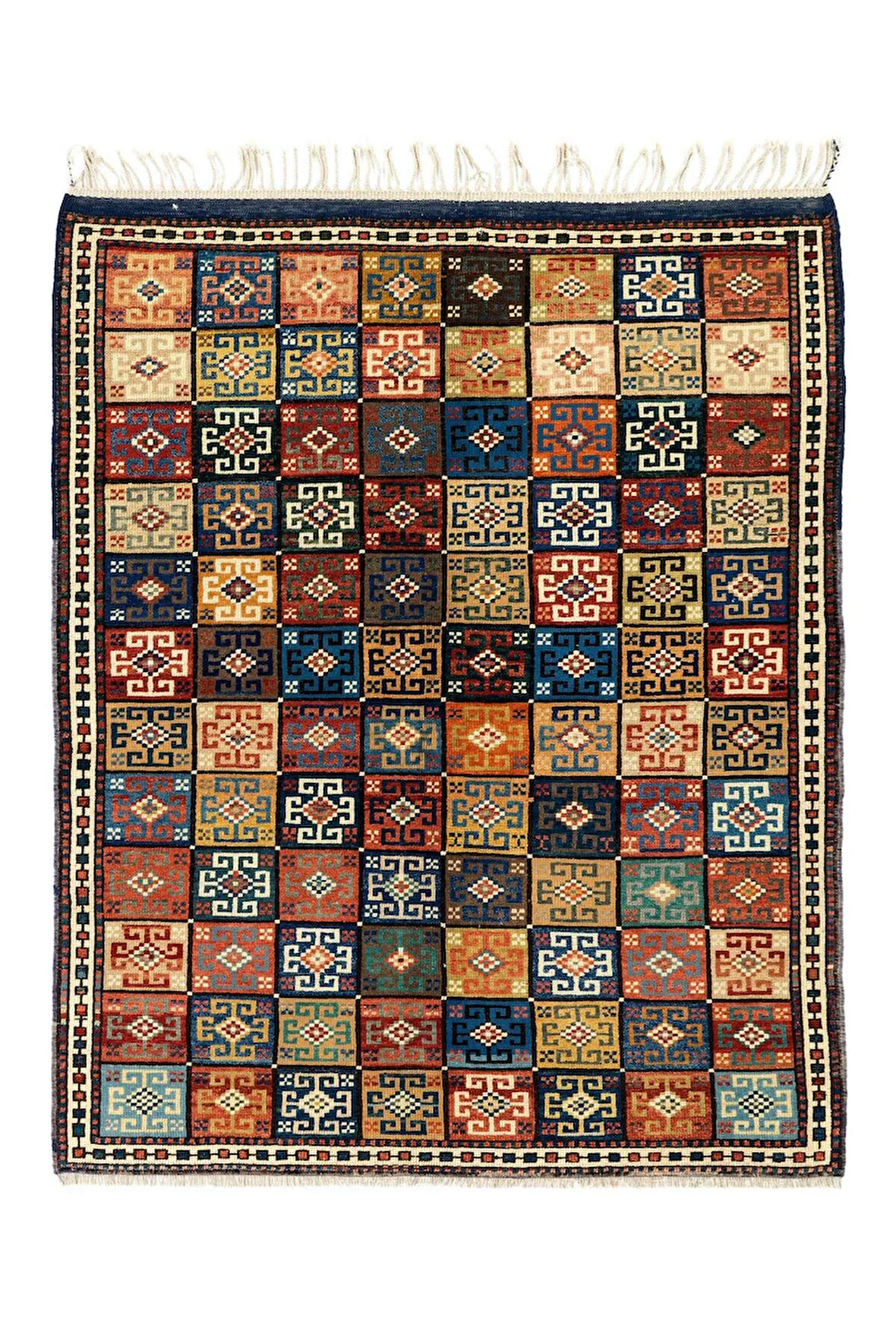 140x175 cm Muhteşem Eski El Dokuması Alan Halısı, %100 Yün ve Doğal Boyalar