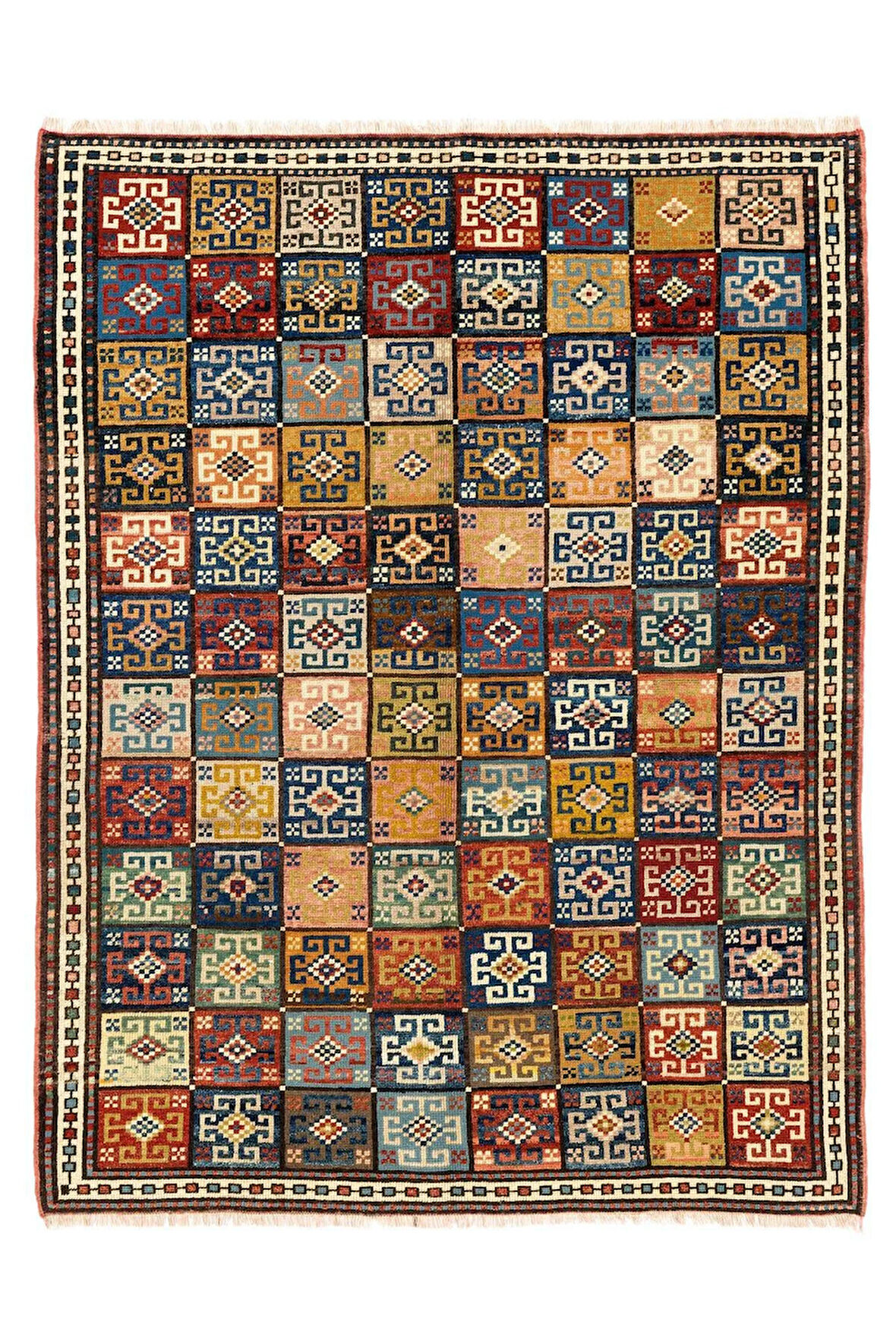 140x177 cm Muhteşem Eski El Dokuması Alan Halısı, %100 Yün ve Doğal Boyalar