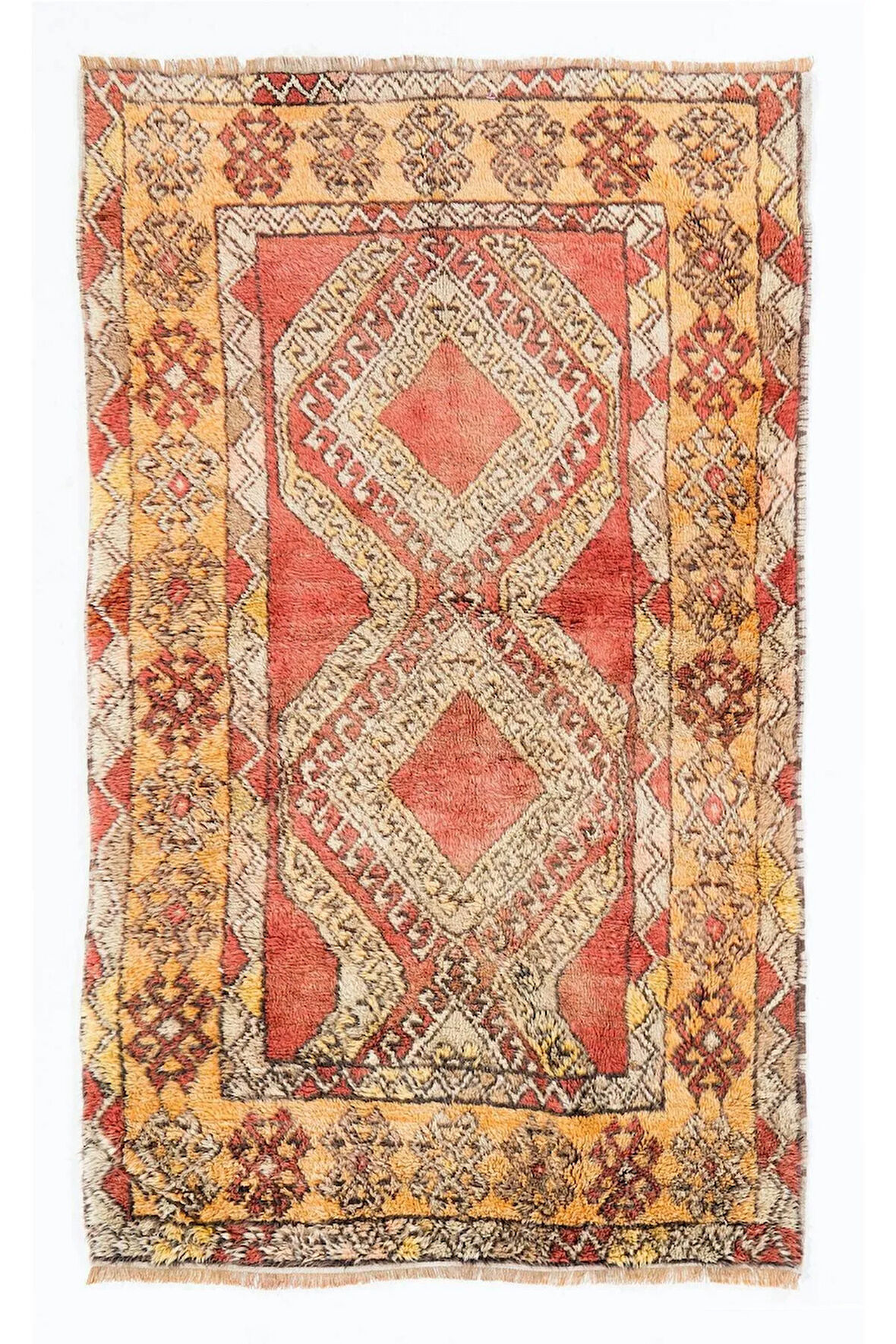 106x176 cm Konya'dan eşsiz Eski El Yapımı "Tulu" Kilim. %100 Yün Halı