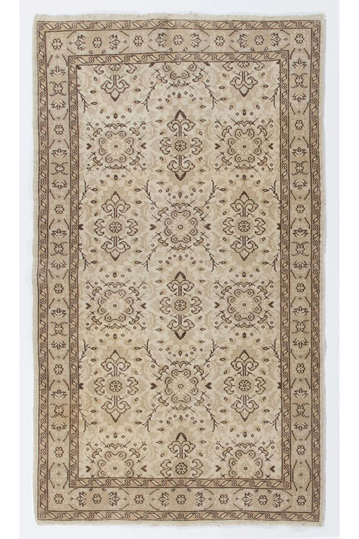 120x212 cm Güneşte Soldurulmuş Eski El Yapımı Anadolu Halısı