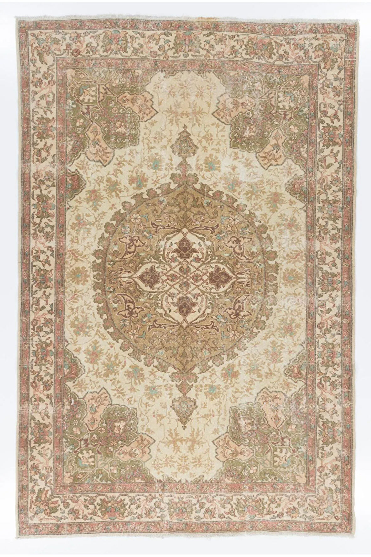 216x326 cm Eski Türk Yün Halısı, El Yapımı Halı