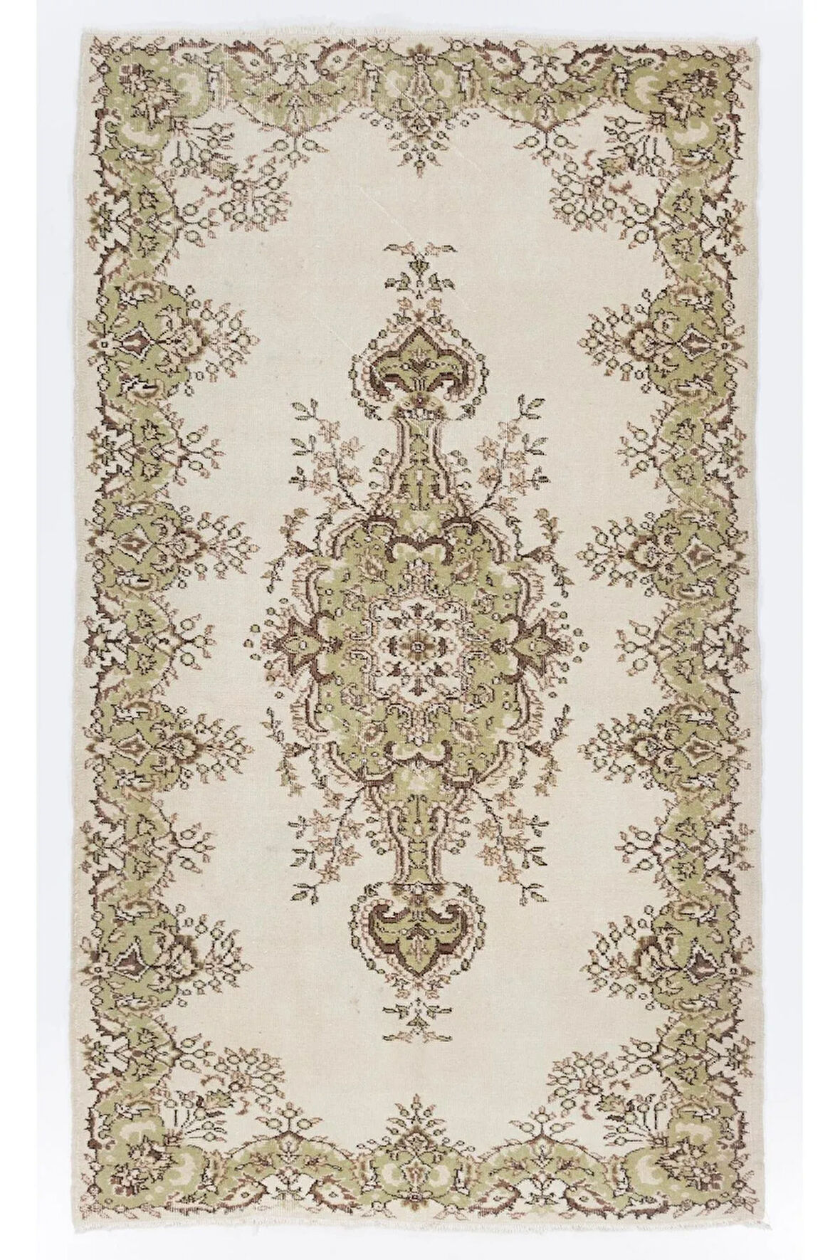 150x260 cm 20.Yüzyıl Ortasında Yapılmış Eski El Yapımı Madalyonlu Türk Uşak Halısı