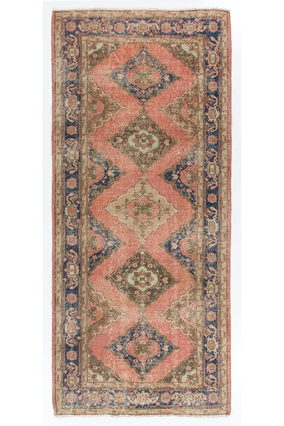 154x334 cm Koridor Dekoru için Eşsiz El Yapımı Türk Yolluk Halı, Antre Hol Halı