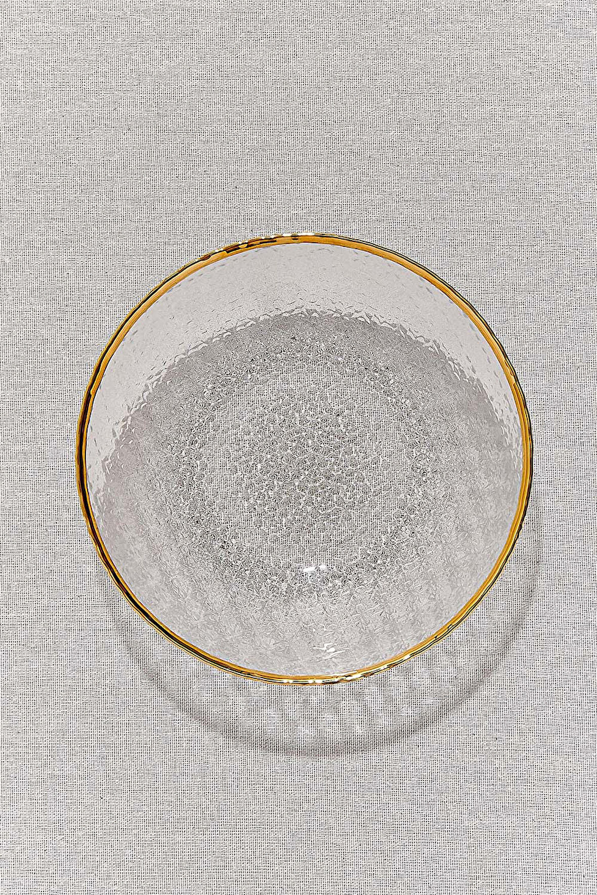 Buzlu Cam Kase Altın 18,5 cm