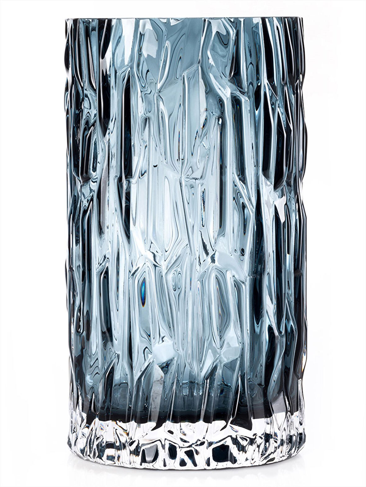 Kabuk Vazo 25 Cm Çelik Mavi