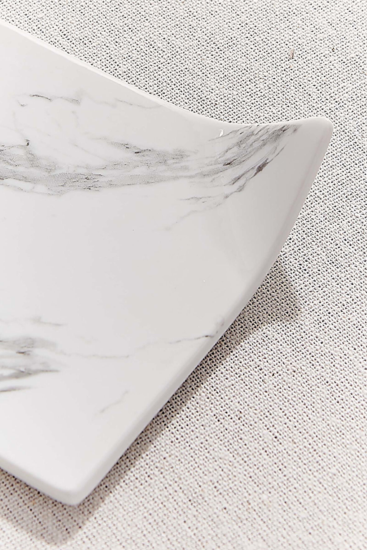 Marble Beyaz Porselen Servis Tabağı