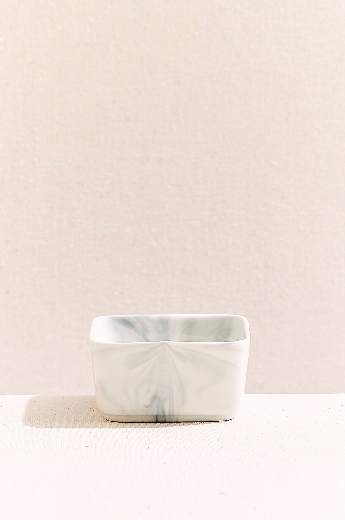 Marble Porselen Servis Kasesi Kare 9 cm Beyaz