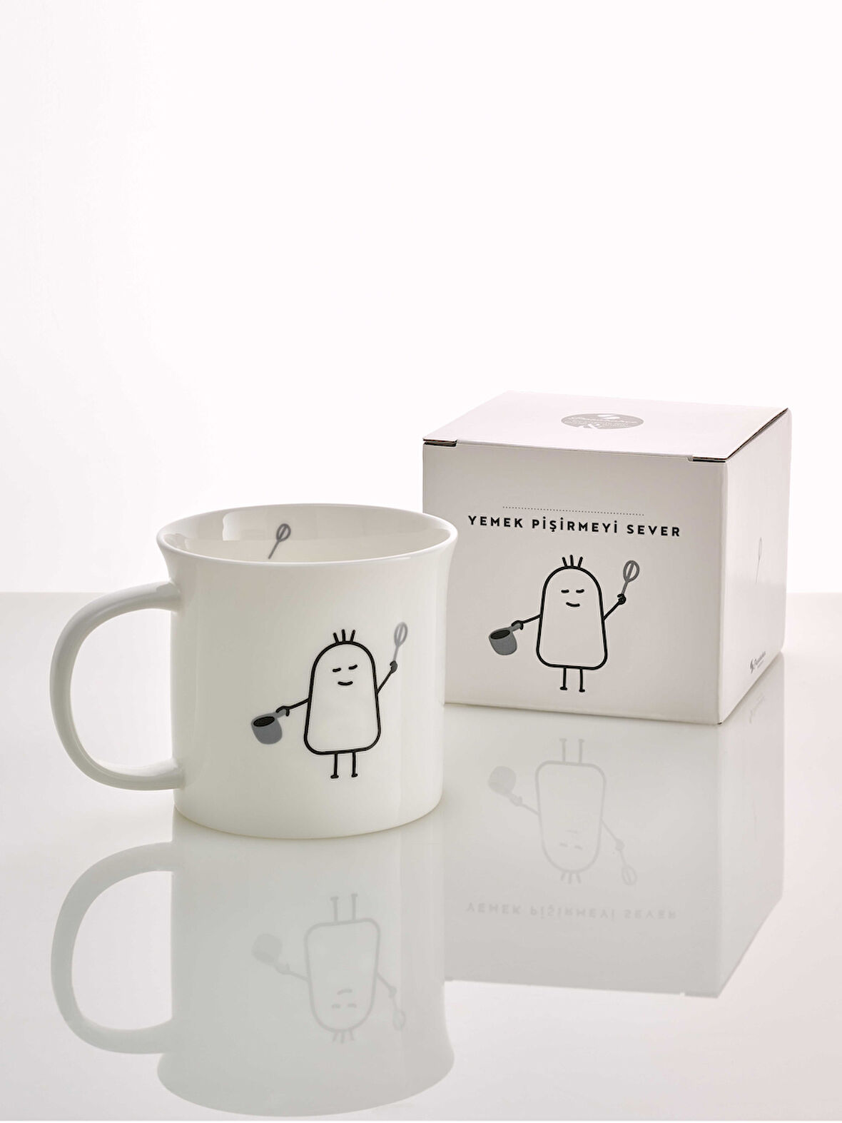 Yemek Sever Porselen Kupa Beyaz