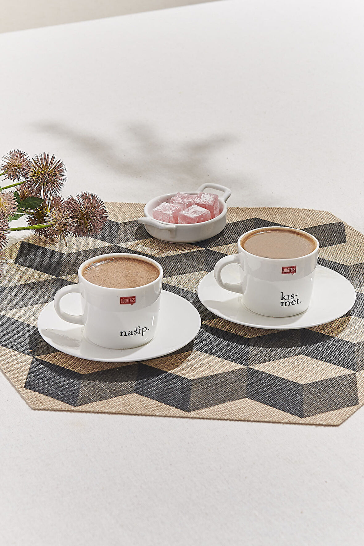 Nasip Kısmet Porselen Fincan Seti 2'li Krem