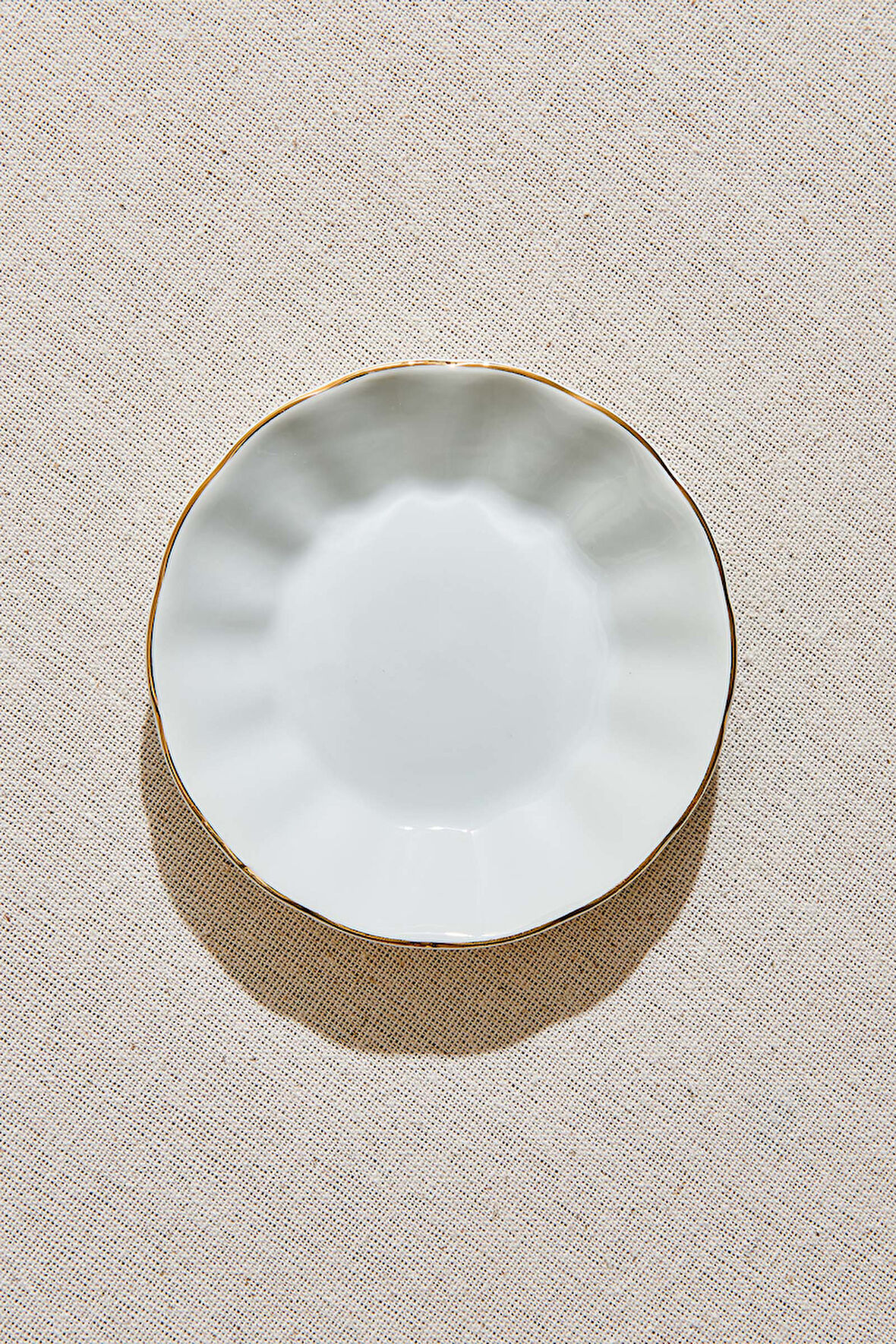 Altın Bant Porselen Çay Tabağı