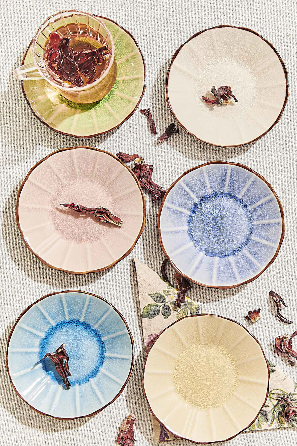 Acem Seramik Çay Tabağı Mavi