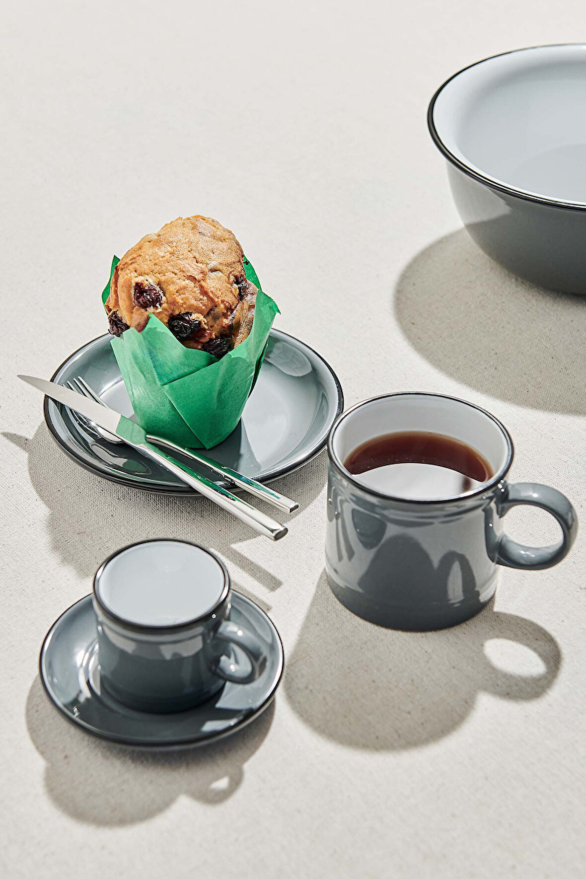 Electrum Seramik Pasta Tabağı Gri