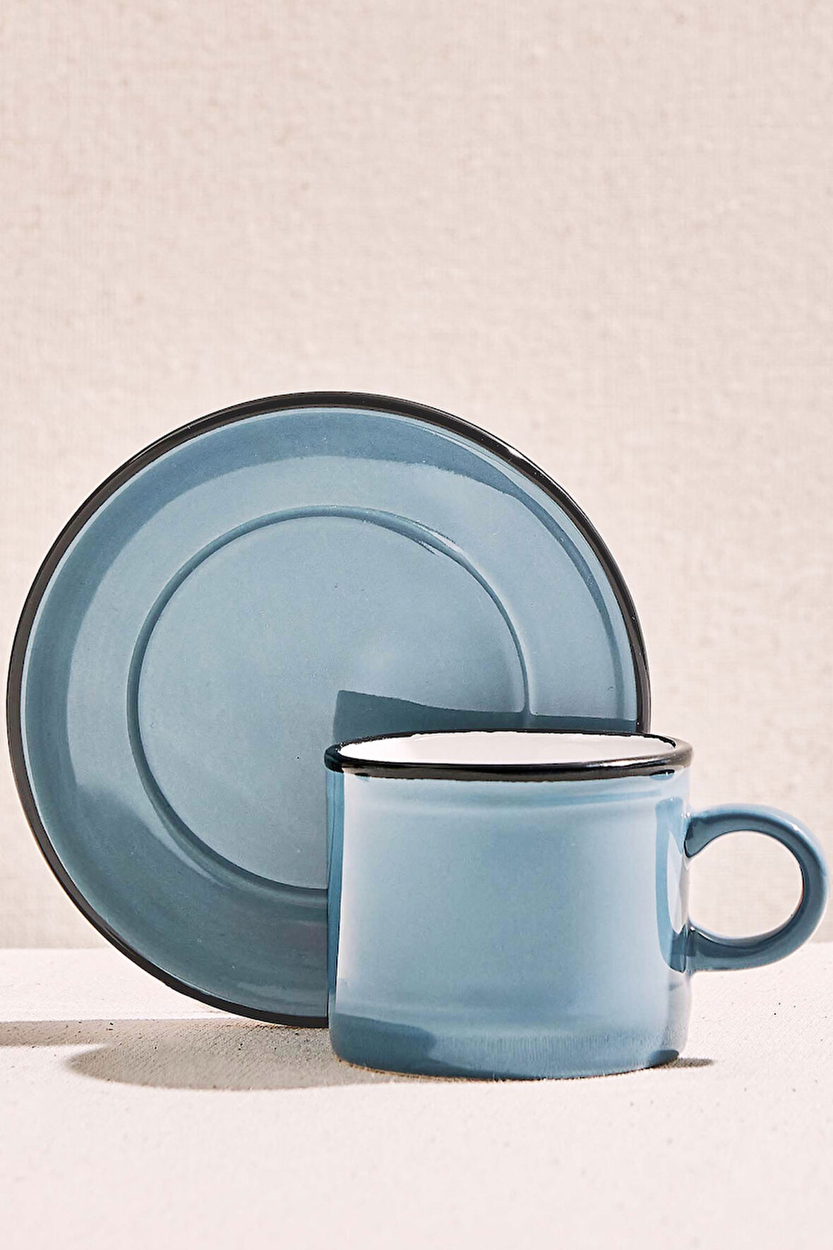 Electrum Seramik Espresso Fincanı Çelik Mavi