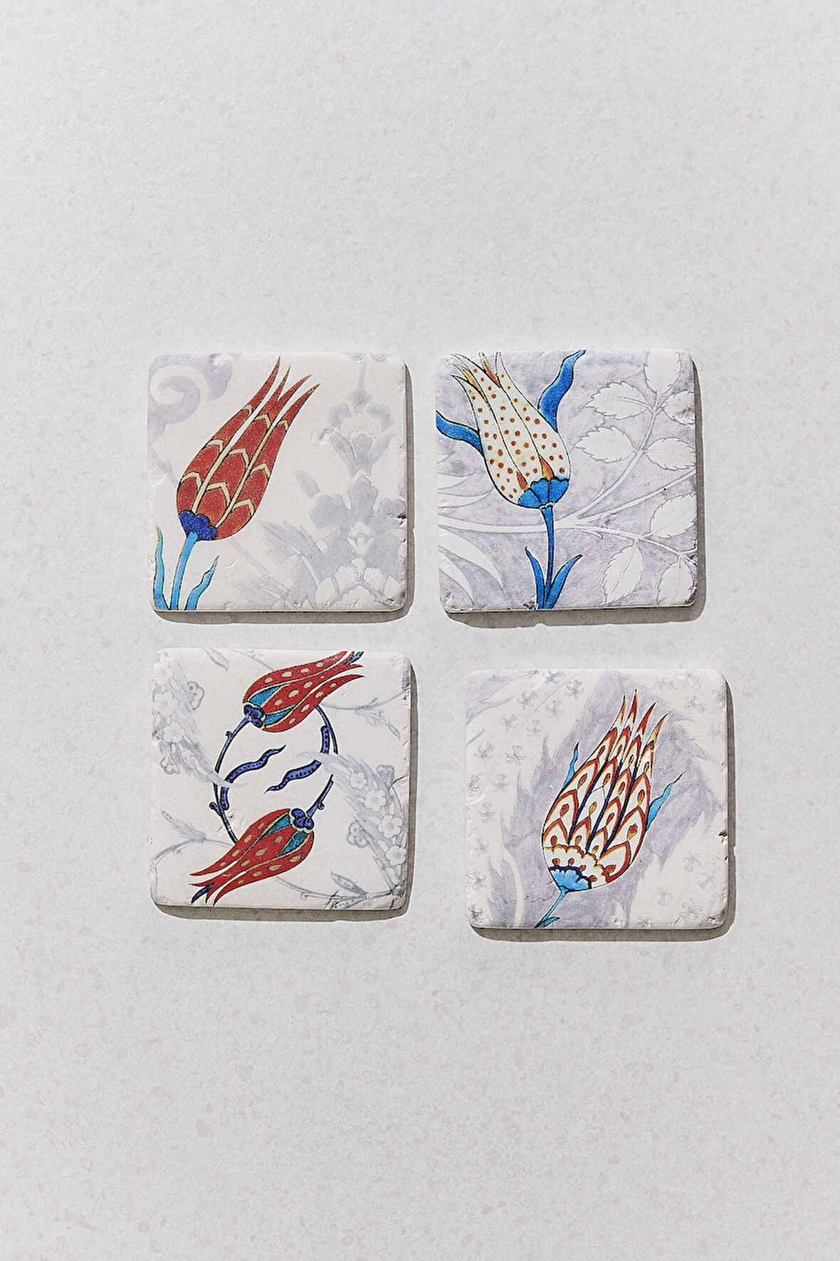 İstanbul Laleleri Bardak Altlığı Seti