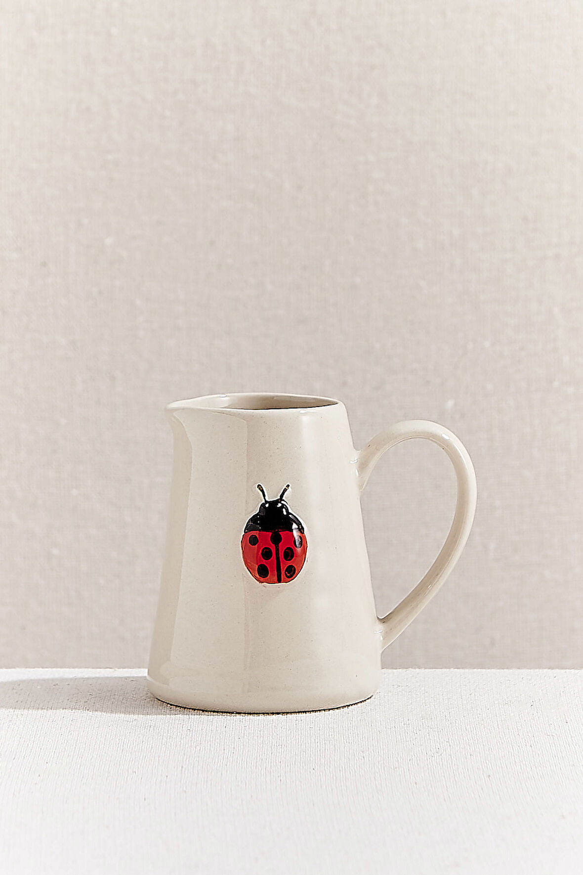 Uğur Böceği Seramik Sütlük