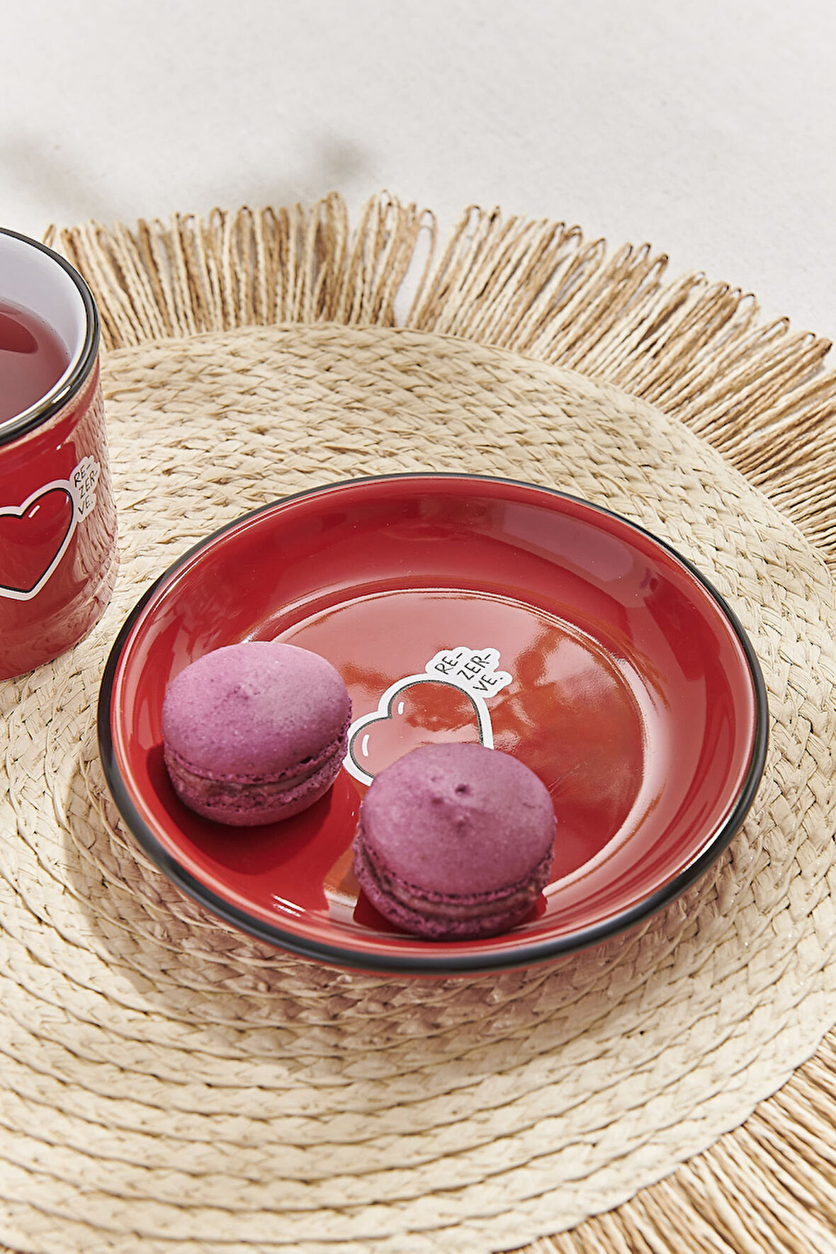 Hisli Şeyler Kalp Tabak Kırmızı