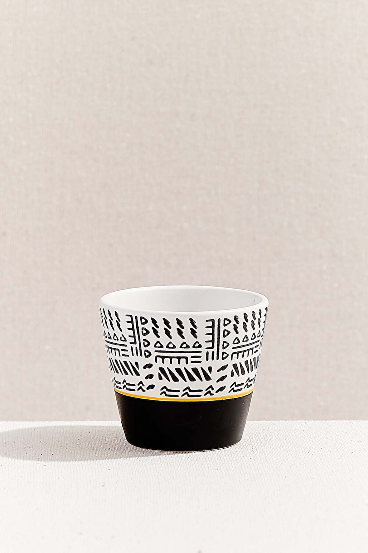 Tribe 4 Seramik Espresso Bardağı Siyah Beyaz