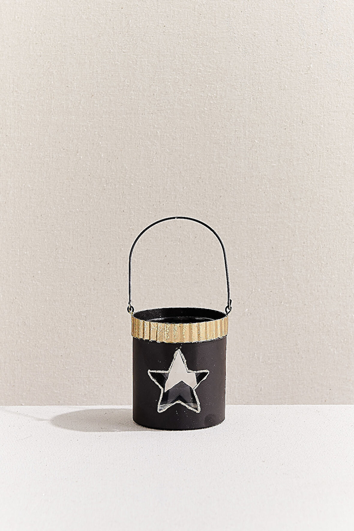 Yıldız Askılı Tealight Mumluk Siyah