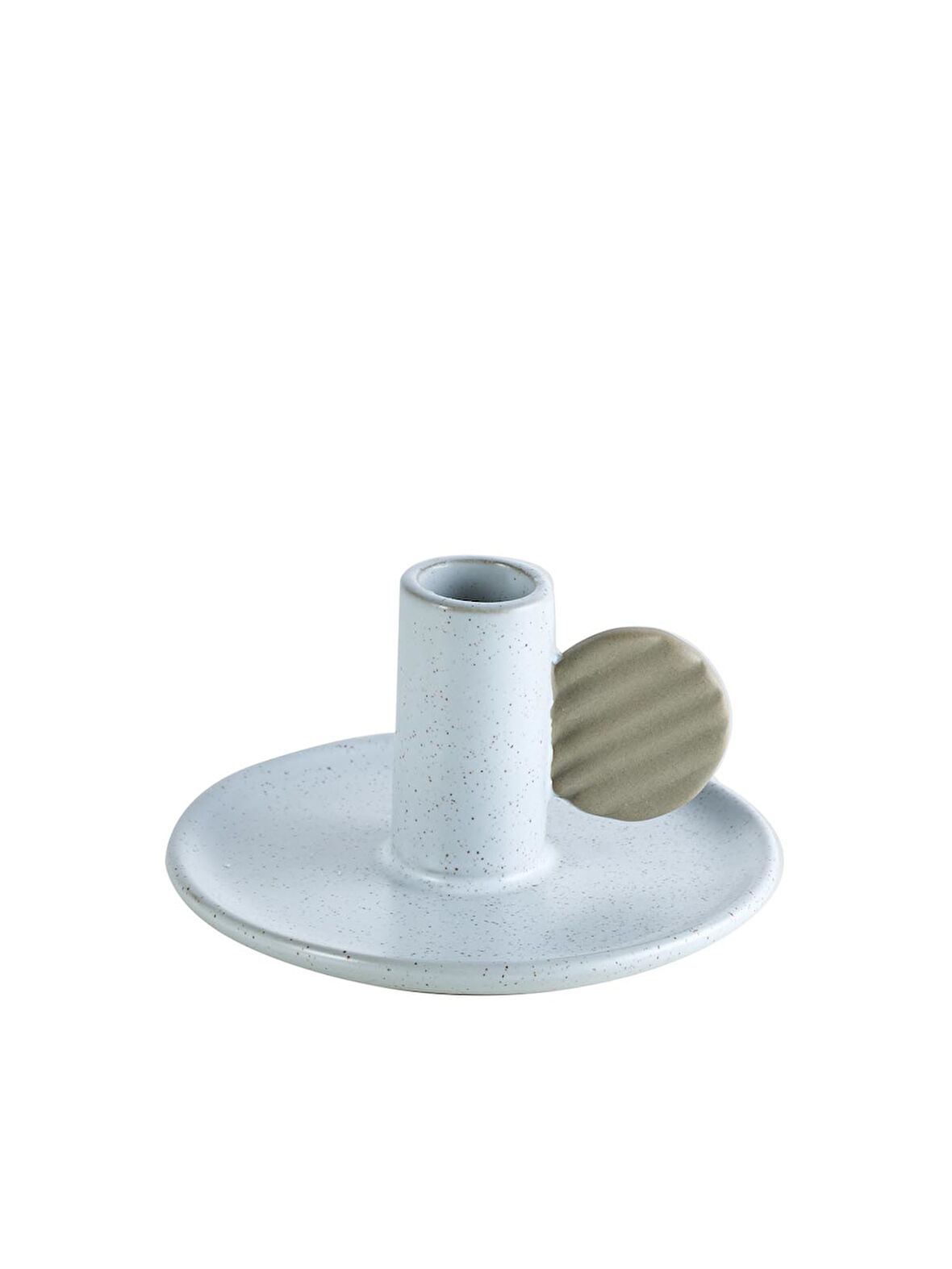 Minimal 4 Beyaz Seramik Şamdan Mumluk