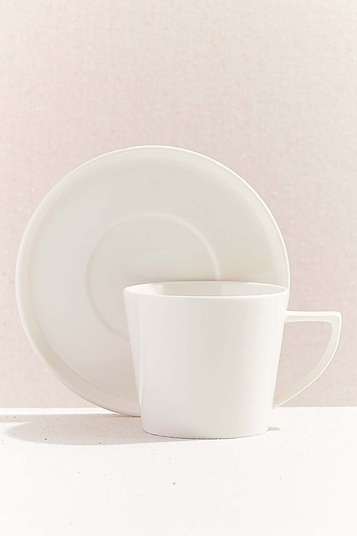 Solid Porselen Çay Fincanı Beyaz