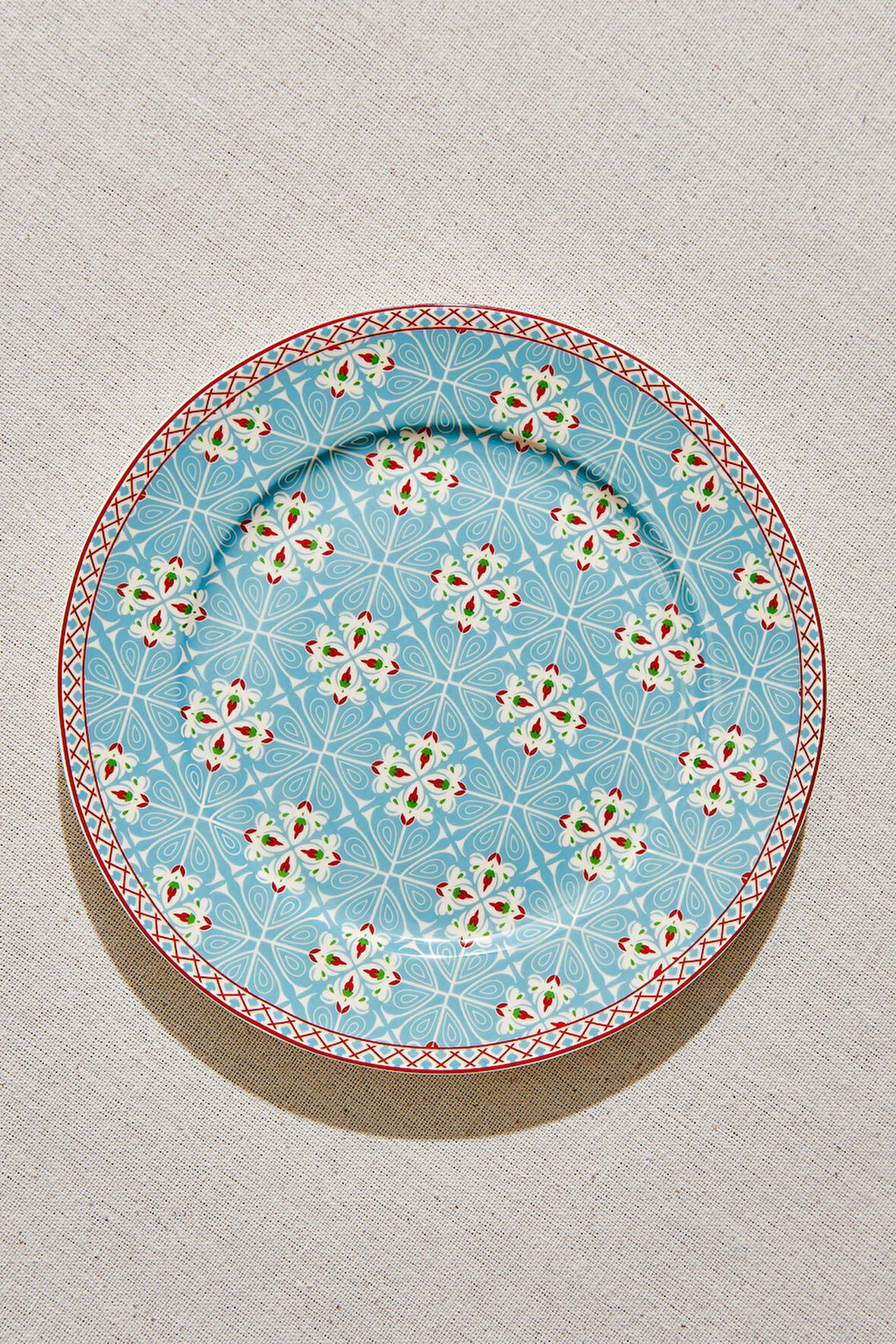 Hereke Porselen Pasta Tabağı Mavi