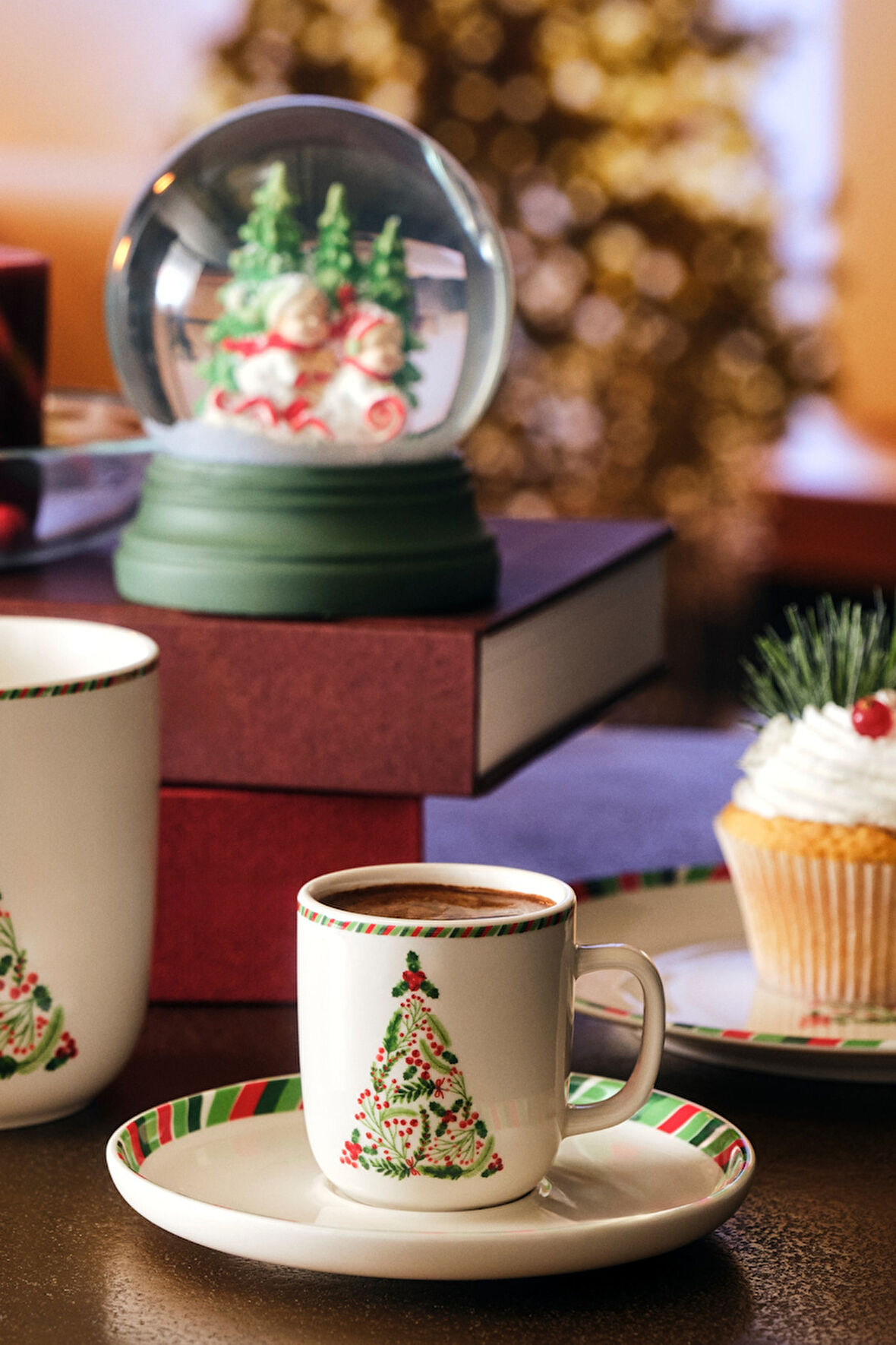 Yeni Yıl Ağacı Porselen Espresso Fincanı