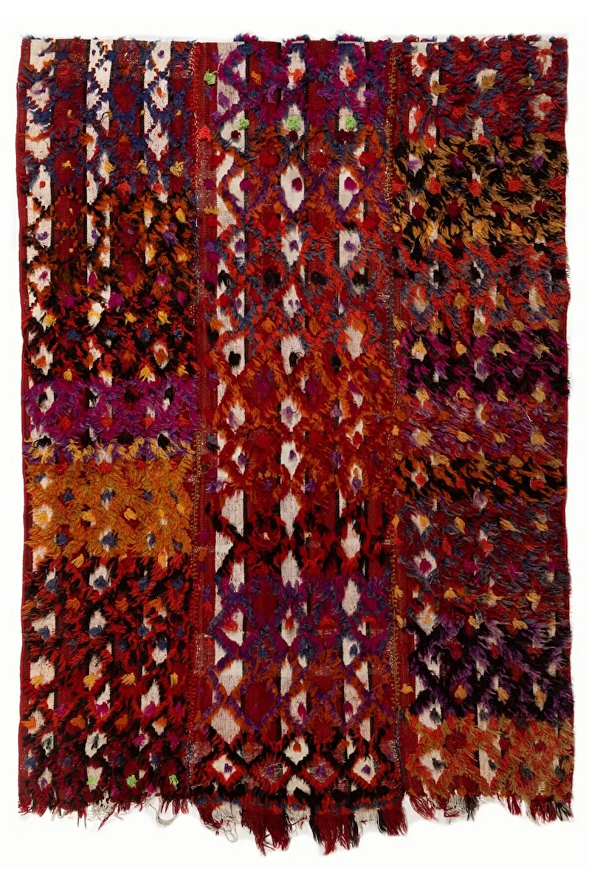130x180 cm El Dokuma Eski Bohemian Stilinde Kilim (Düz Dokuma), Çok Renkli Duvar Askısı