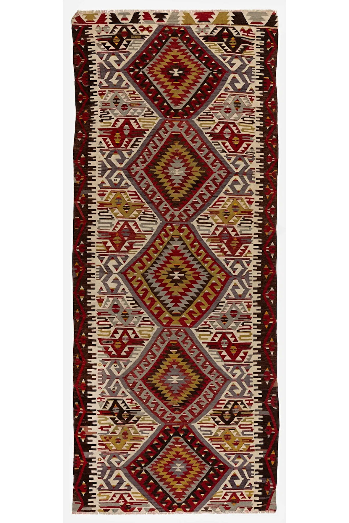 143x333 cm Eski Düz Dokuma Yolluk Kilim, %100 Yün