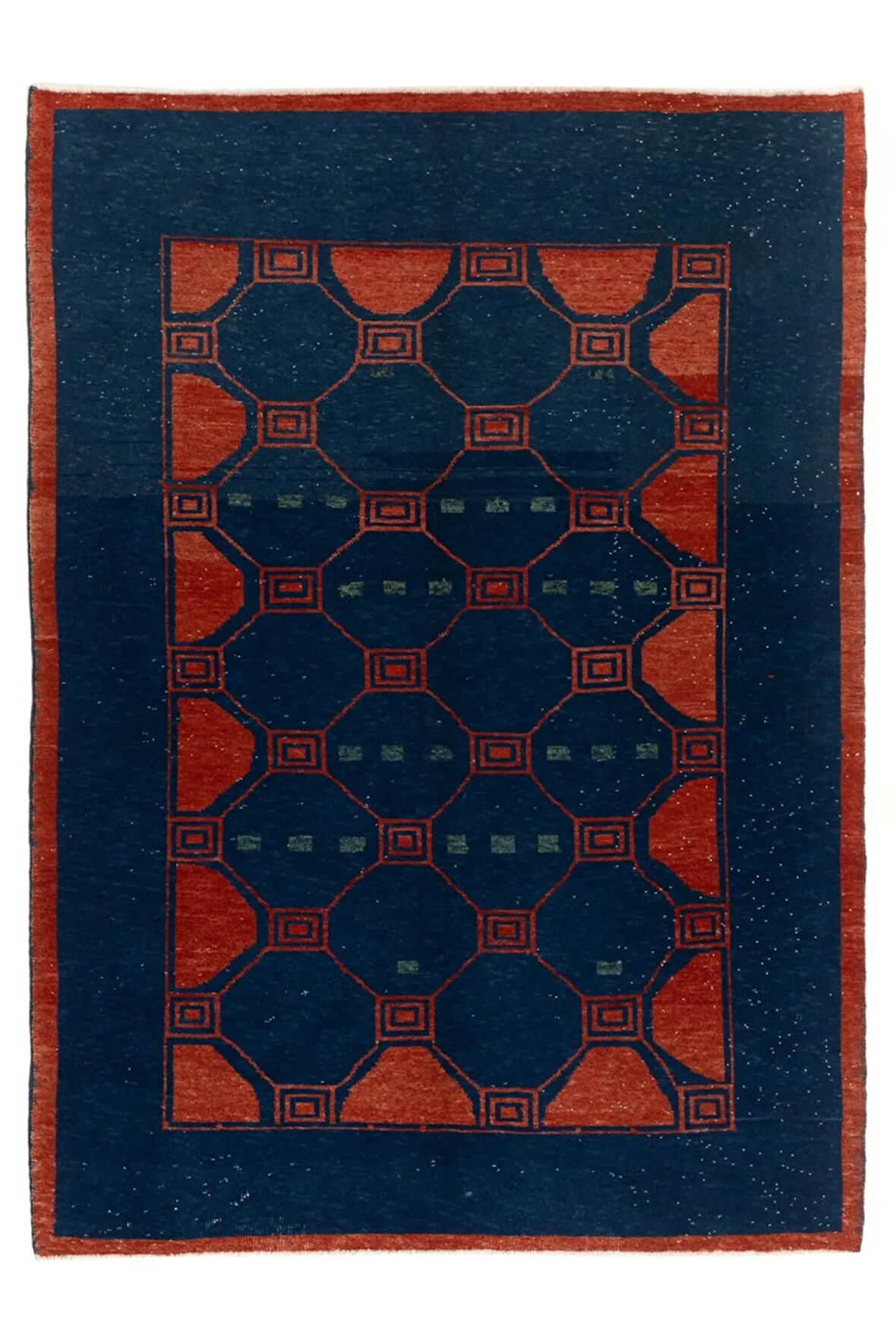 150x200 cm Modern Geometrik Alan Halısı. Çağdaş El Dokuma Yün Halı