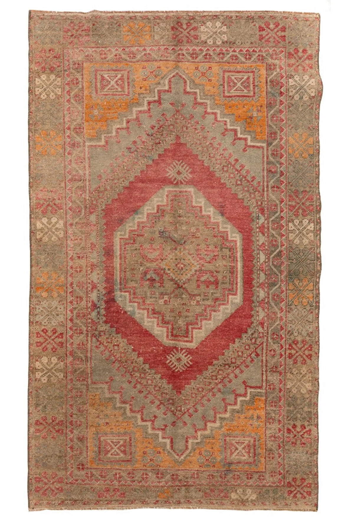 110x177 cm Geleneksel El Dokuması Alan Halısı, Eski El düğümlü Halı