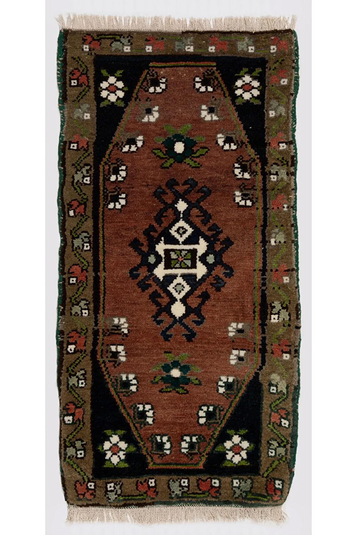 44x85 cm Eski El Dokuma Halı. (Yastık veya Koltuk Kılıfı, Halı Paspas)