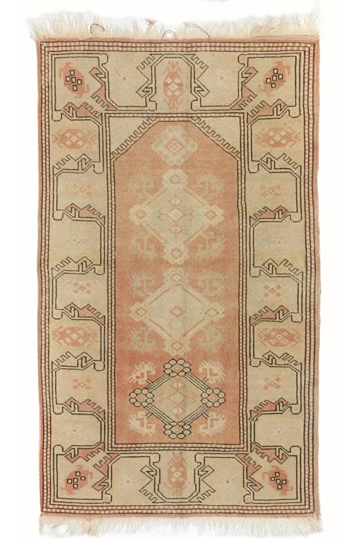 90x144 cm Ev ve Ofis için Eski Türk Uşak Halısı, El Yapımı Halı