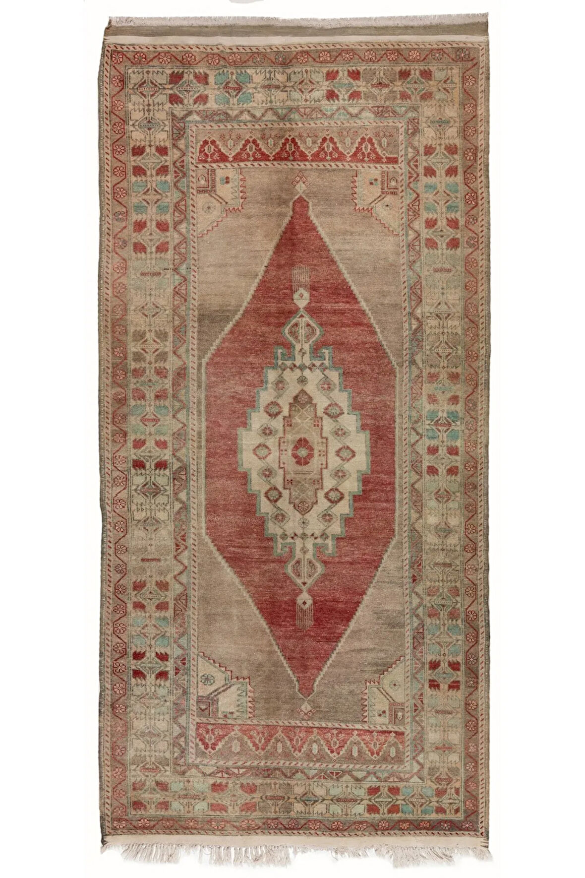 147x297 cm 1960'lı yıllardan kalma, Kabile Stili El Düğümlü Eski Halı