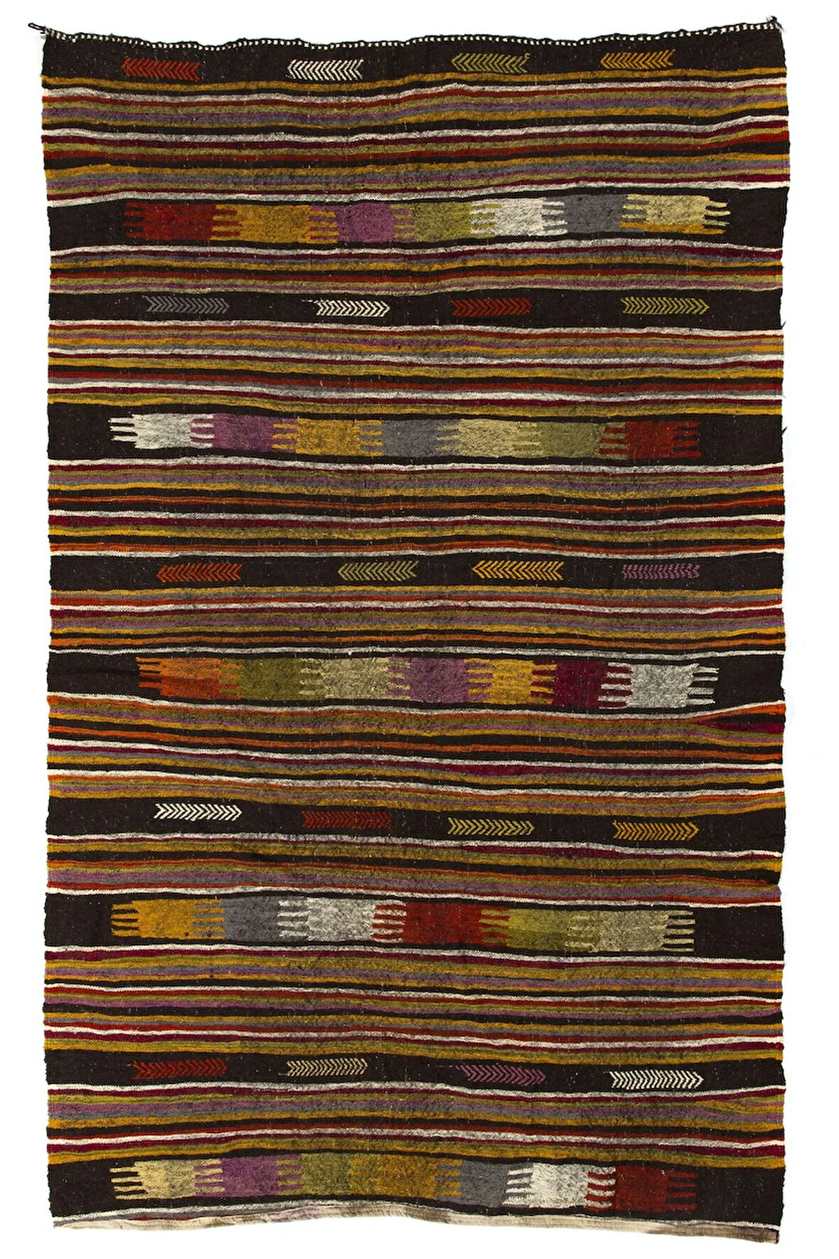 170x276 cm Geleneksel Eski El Dokuması Kilim, 1970'lerden Kilim