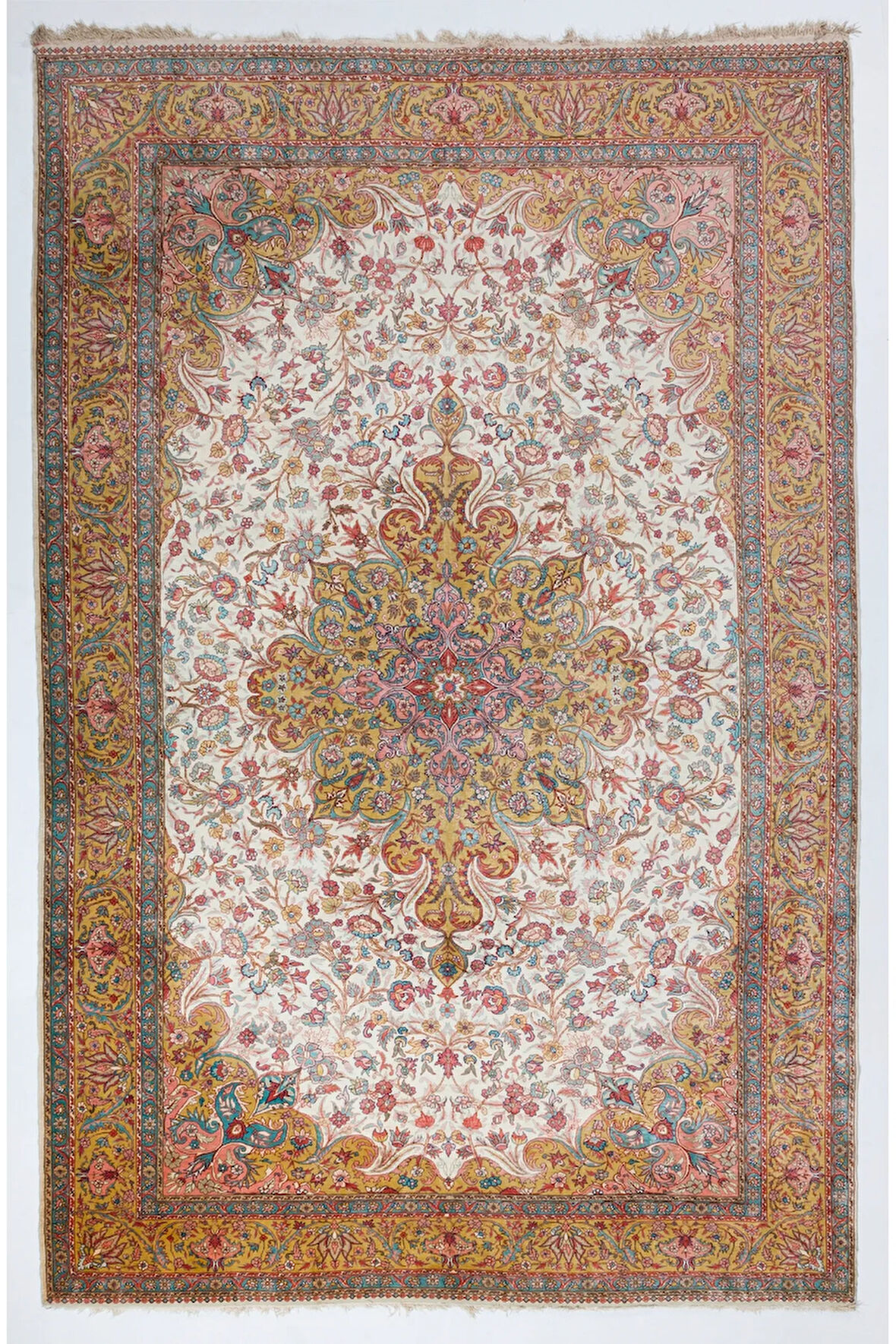 220x335 Cm 100% Ipek Eski Muhteşem El Yapımı Kayseri Halısı