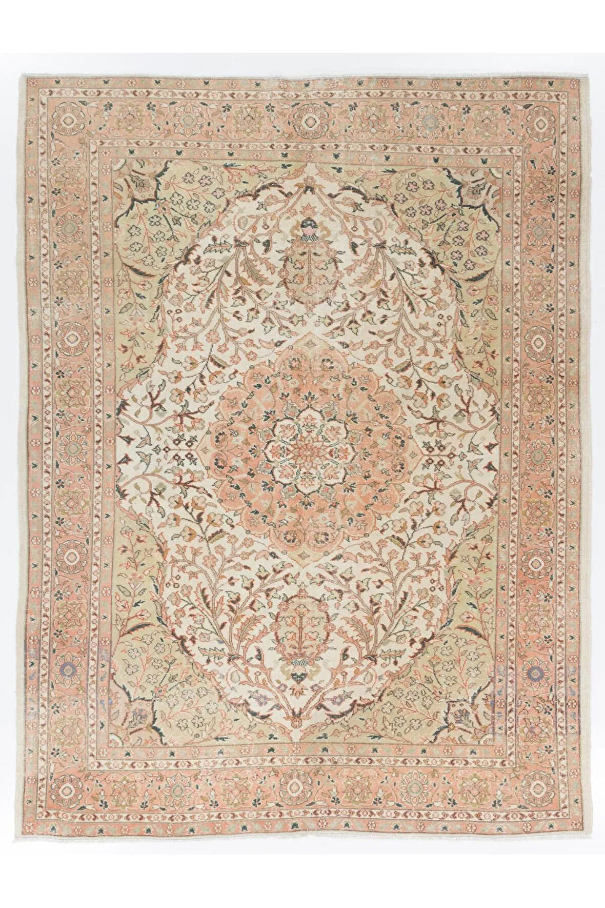 217x285 cm Benzersiz Kaliteli Eski Ladik Yün Halı, El Yapımı Muhteşem Halı