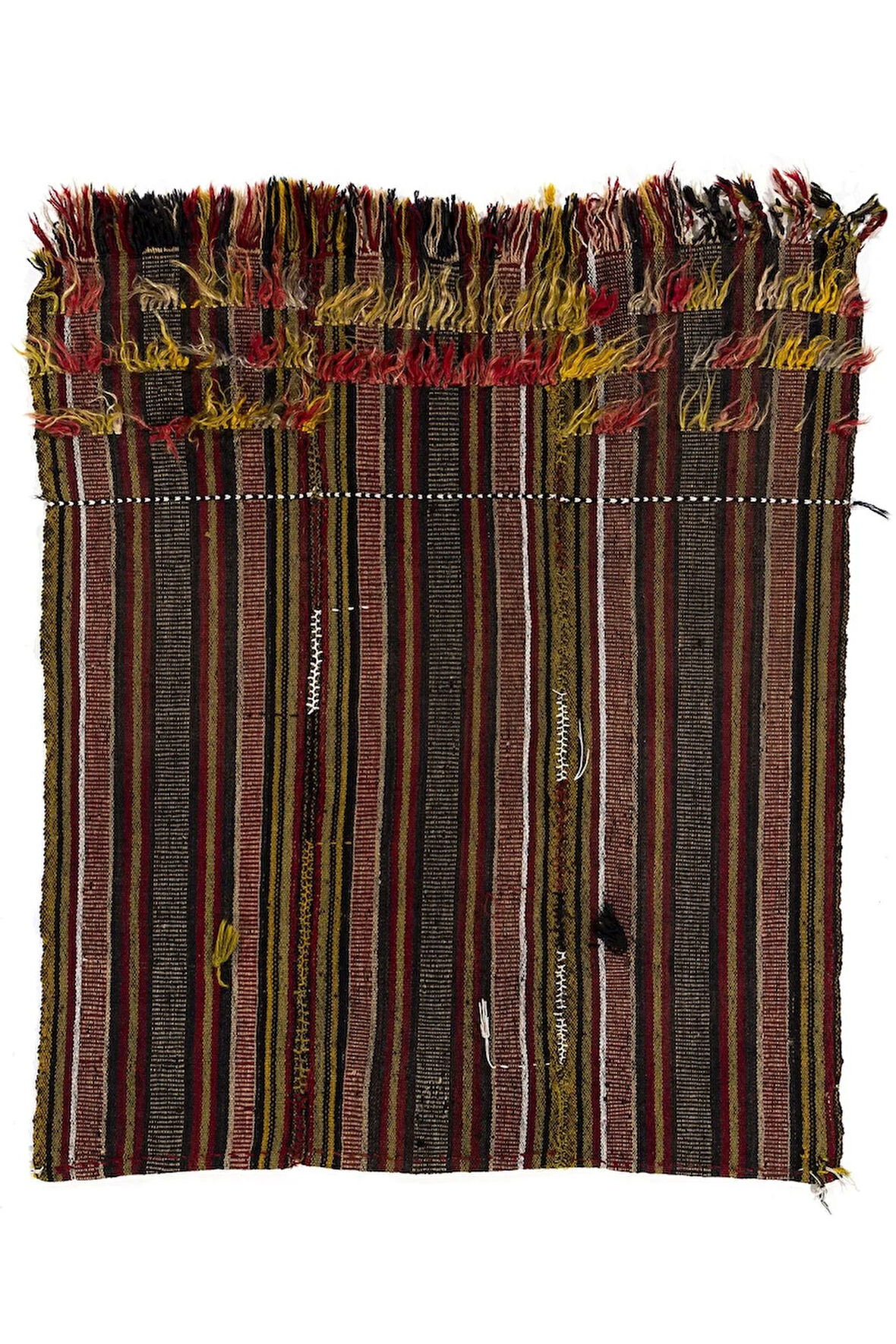 110x140 cm Dekoratif Eski Kilim. Düz Dokuma Zemin Kaplaması veya Duvar Askısı