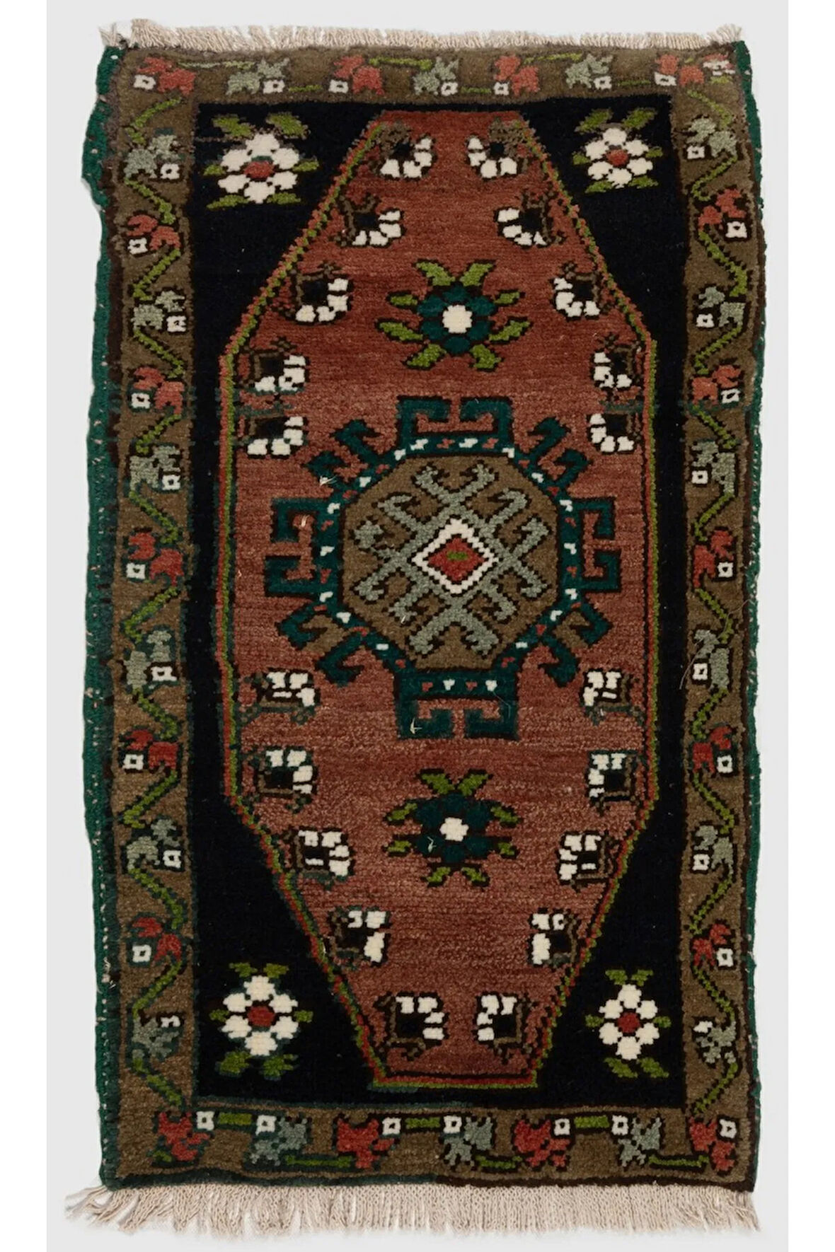 44x74 cm Eski El Yapımı Halı, Dekoratif Paspas Halı, Otantik Banyo Paspası