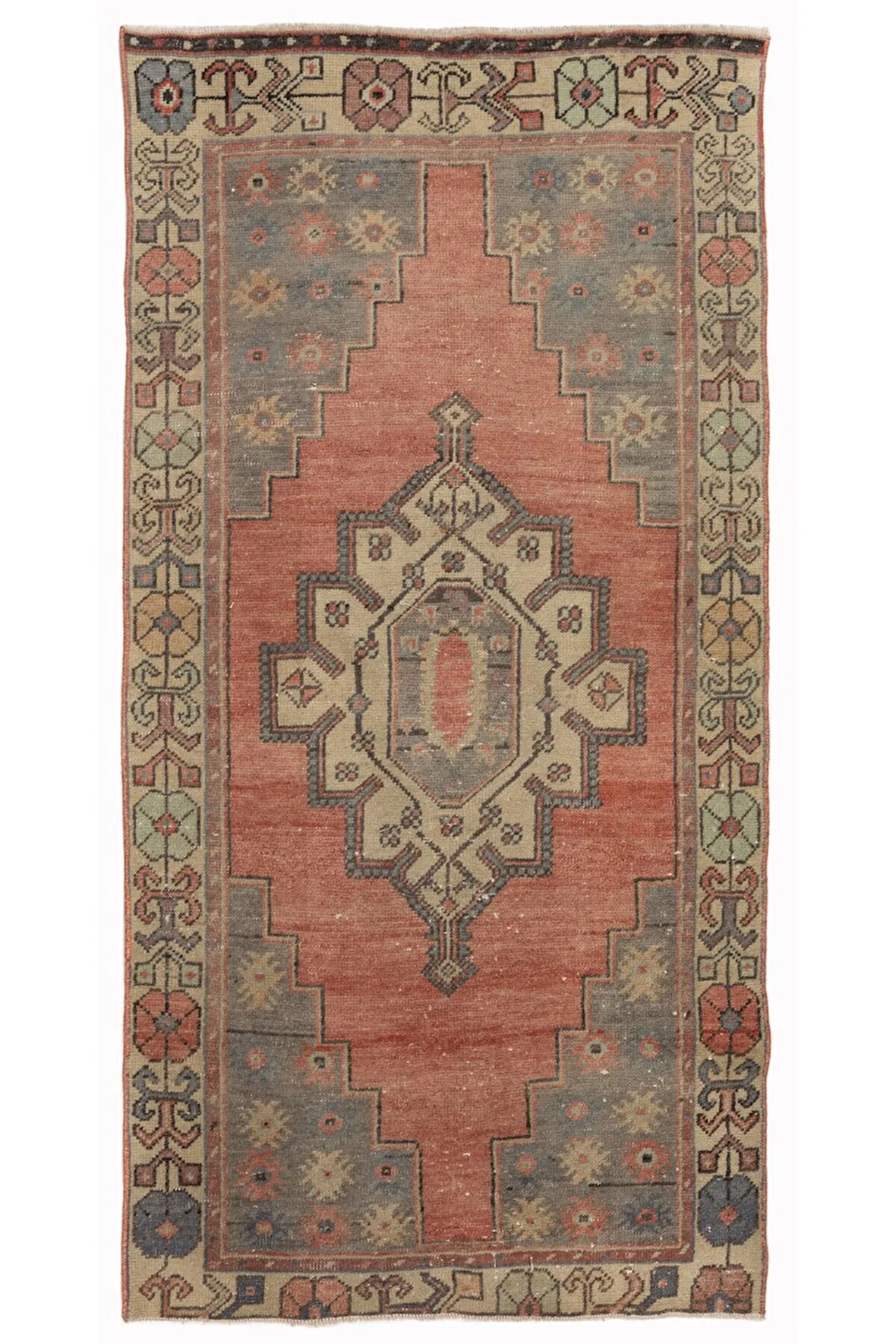 95x183 cm Eski Tribal Halı, Yumuşak Yün ve Doğal Renkler, Türk Halısı