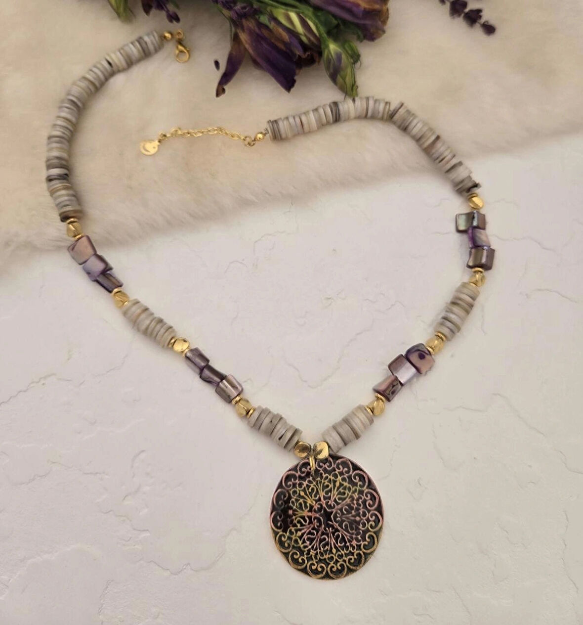 Purple Mandala Necklace
