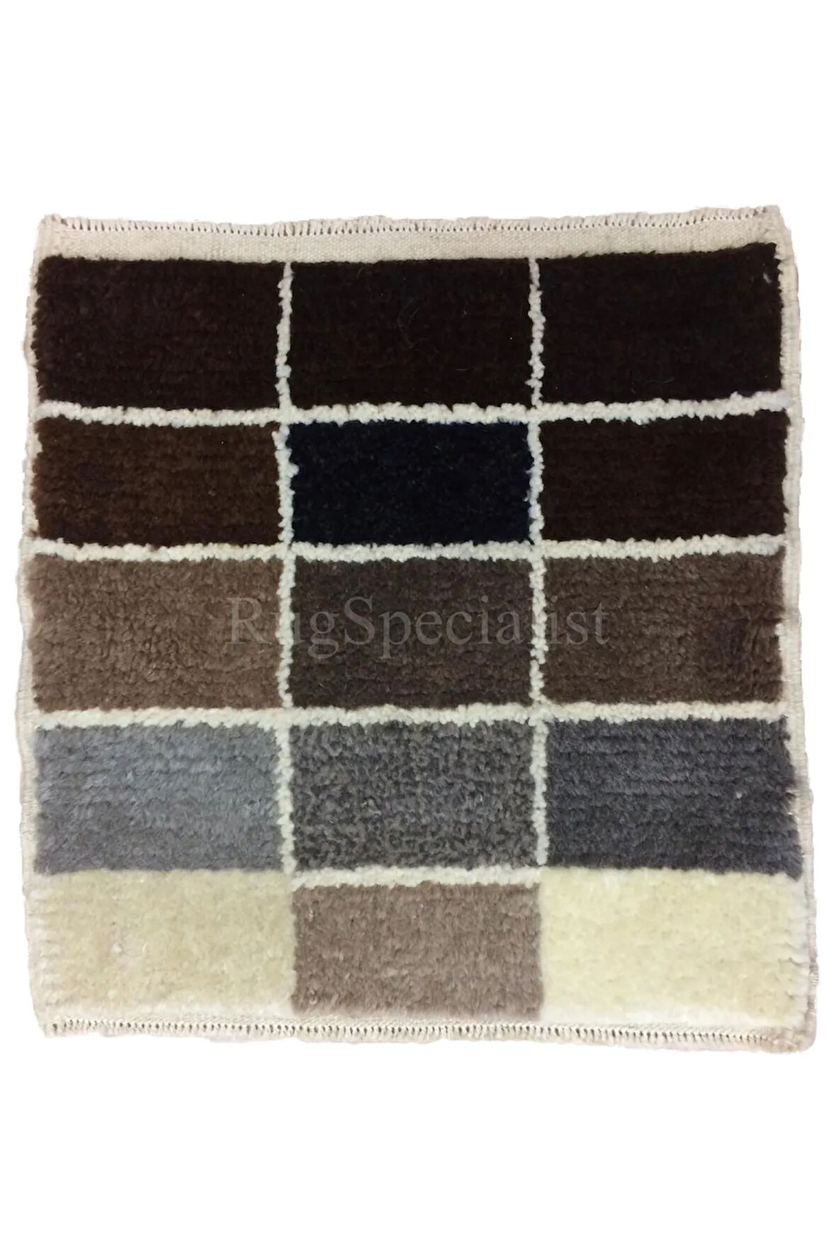 60x60 cm Doğal Boyasız "Tülü" Örnek Halı ve Örnek İplikler, %100 Yün