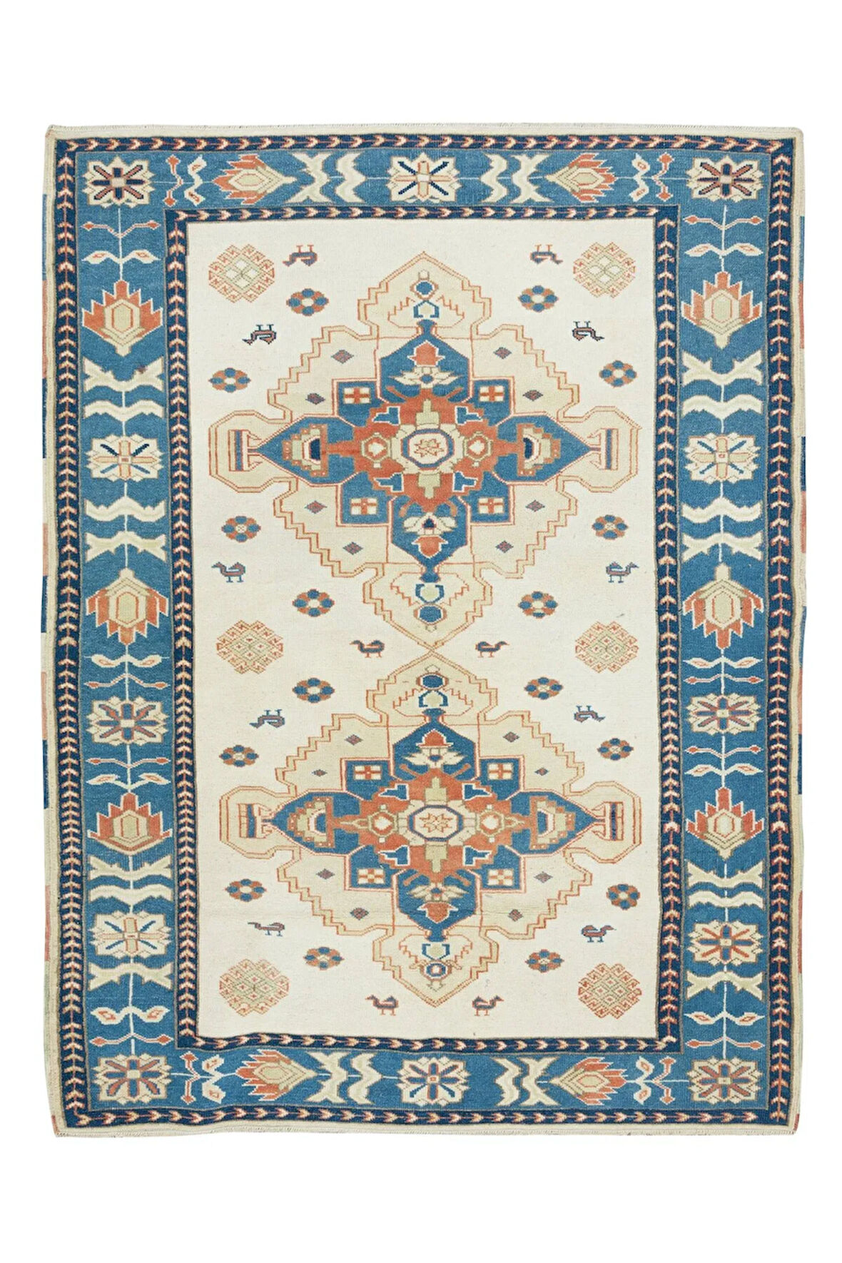 138x192 cm Yeni El Yapımı Uşak Halısı, Modern Oturma Odası Halısı, %100 Yün