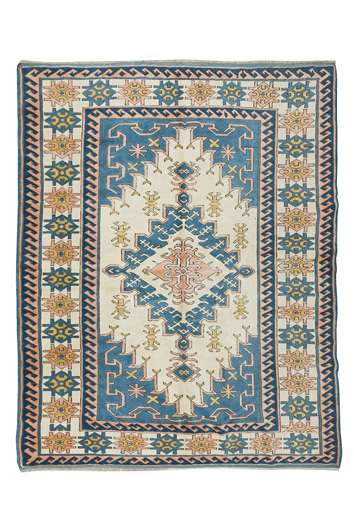 210x266 cm El Yapımı Çağdaş Alan Halısı, Geometrik Anadolu Halısı, %100 Yün