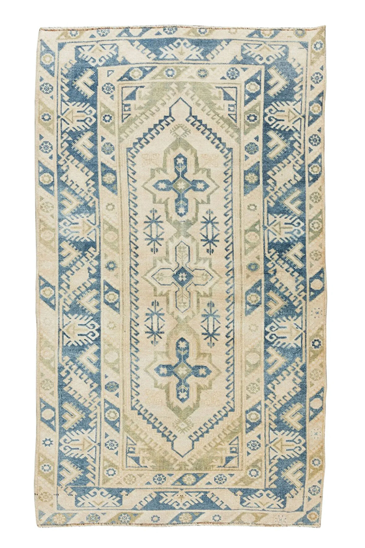 124x210 cm Orta Anadolu'dan Eski El Yapımı Halı, Oturma Odası Halısı